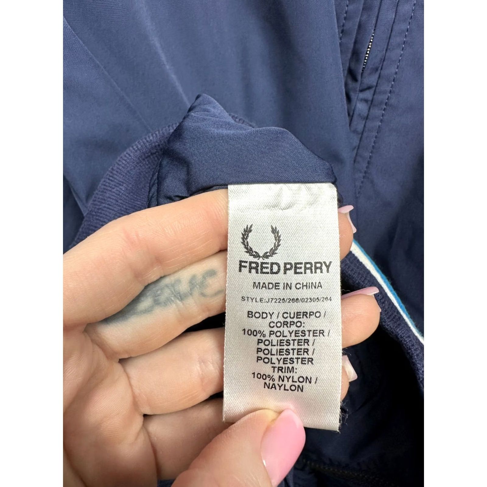Fred Perry Fred Perry Jacket Nylon Mens XL Blue Logo Windbreaker Size US XL / EU 56 / 4 - 6 Thumbnail