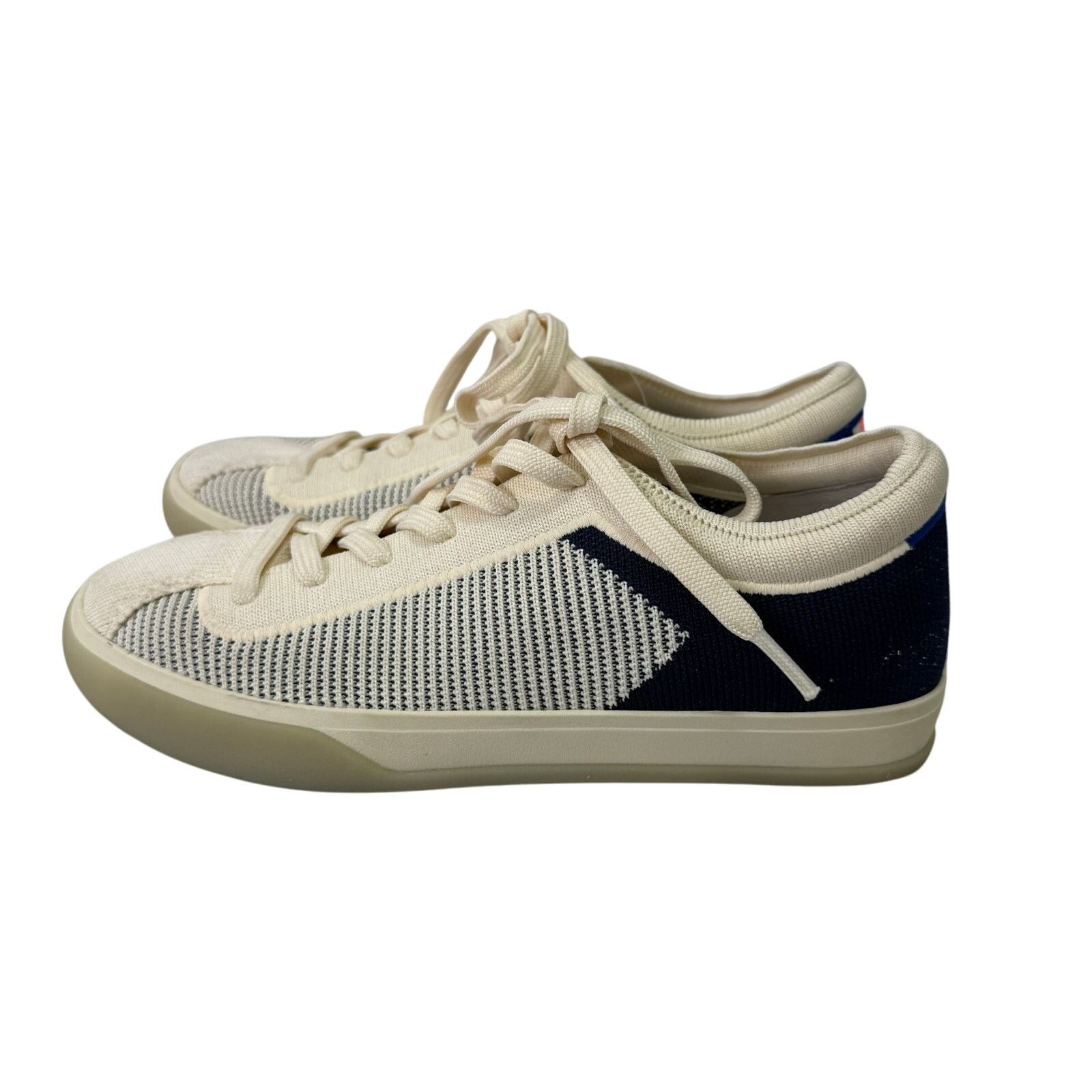 Other Rothy’s Women’s Sneakers sz 7 Lace Up Blue & Cream #25-M Size US 8 / IT 38 - 8 Thumbnail