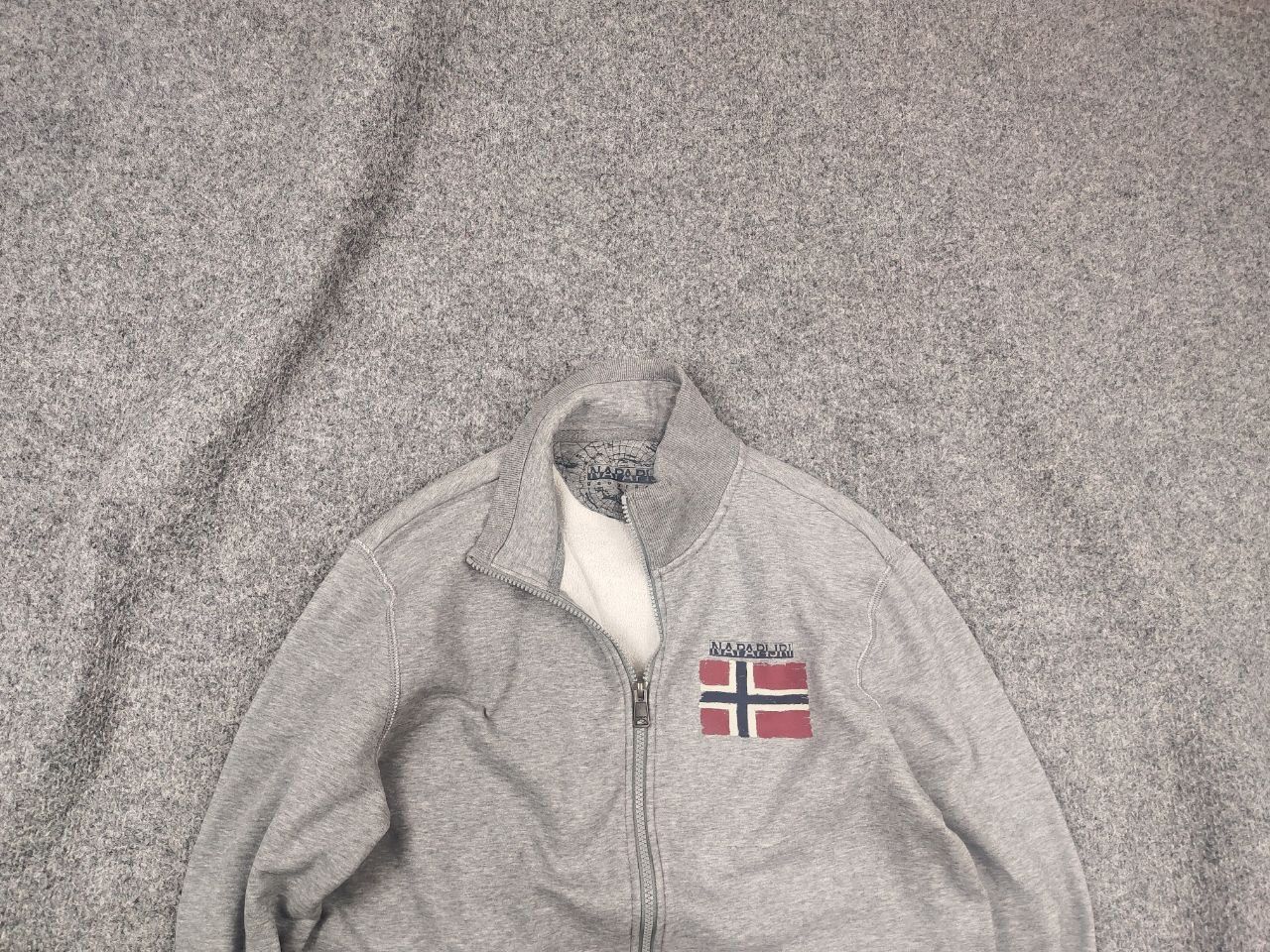 Napapijri Napapijri Balys Full Gray Logo Zip Pullover Sweatshirt Size US M / EU 48-50 / 2 - 3 Thumbnail