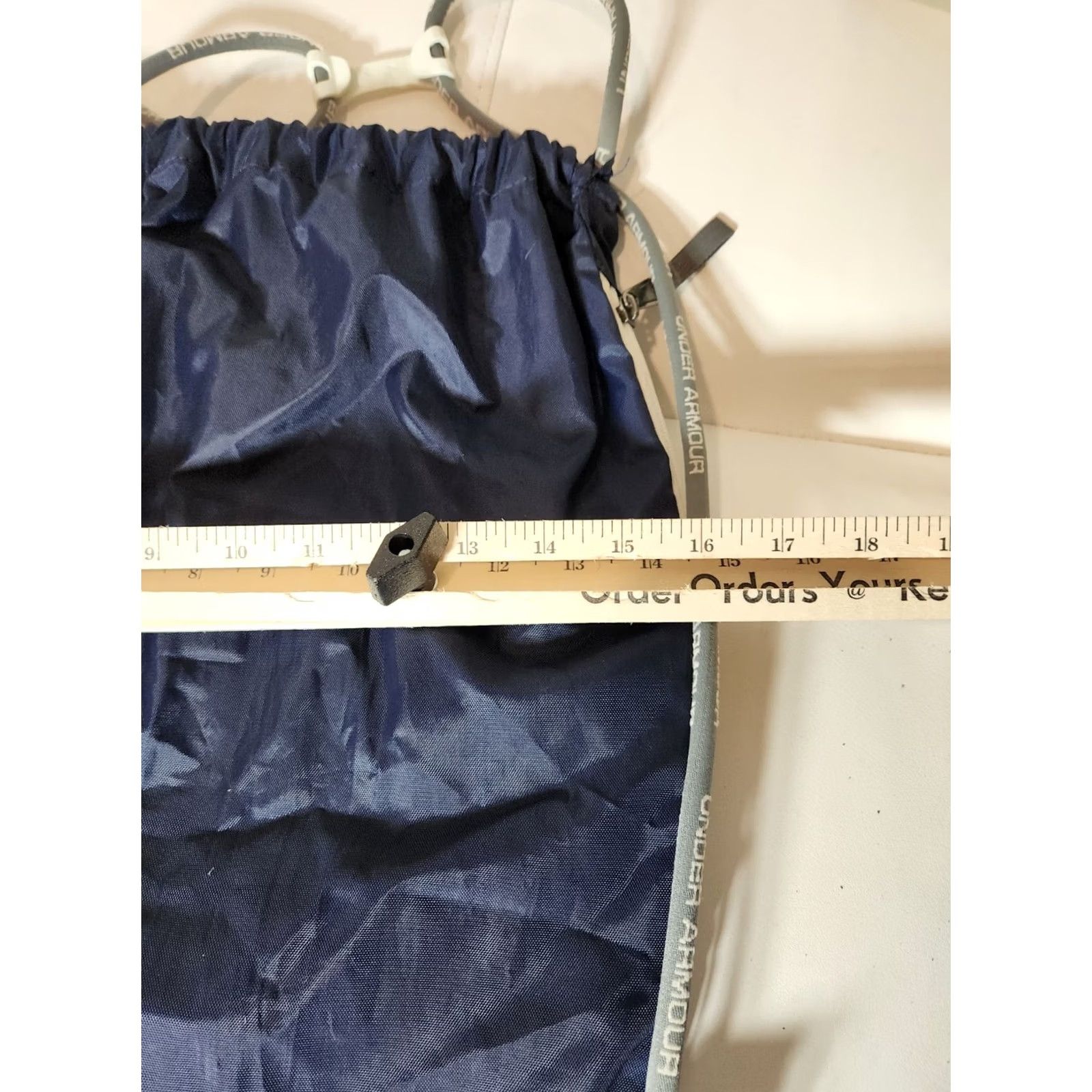 Under Armour Under Armour SackPack Undeniable Drawstring Backpack 19" Navy Gray Zips 19" Men Large Gray Bag Dimensions: 19 in by 19 in Size ONE SIZE - 7 Thumbnail