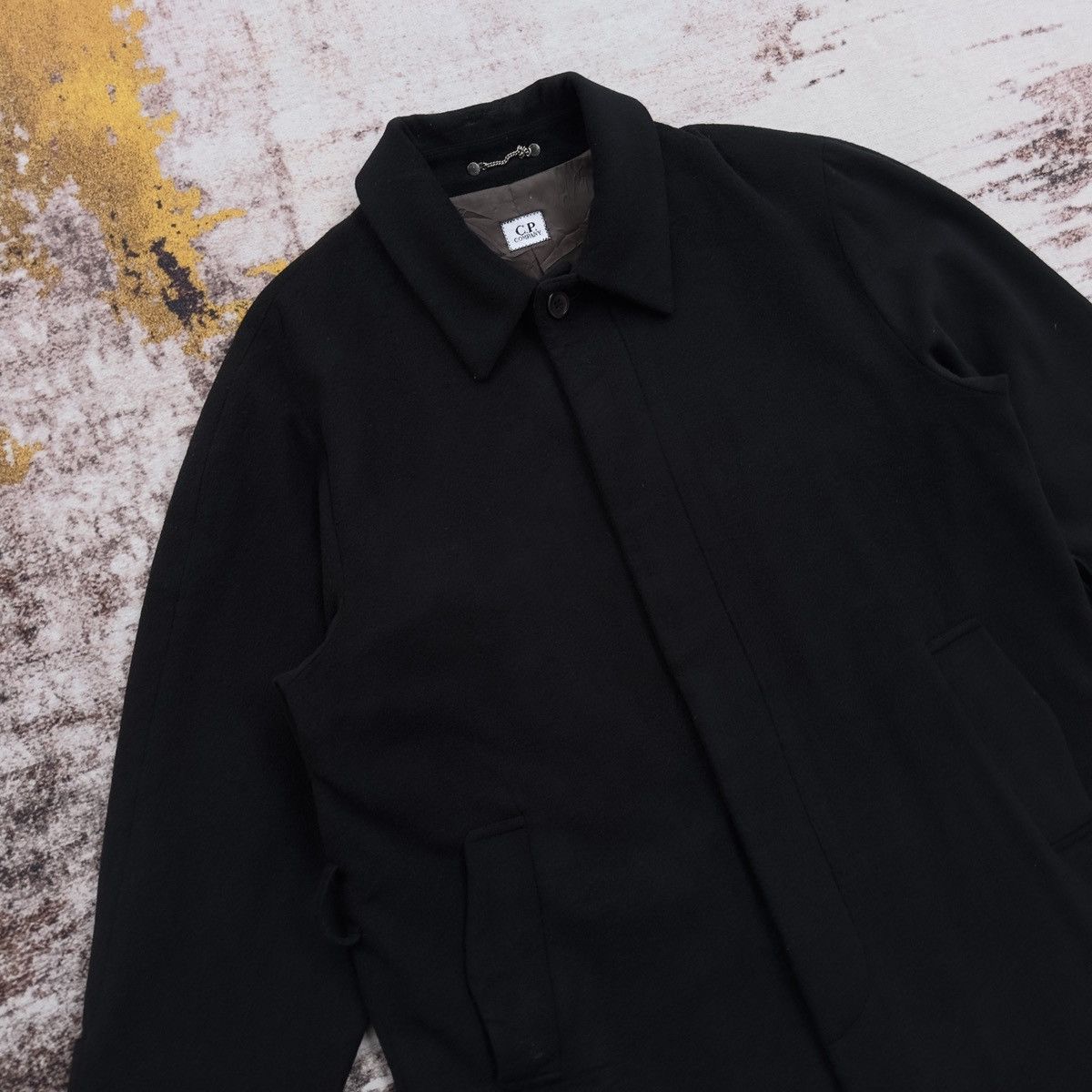C.P. Company VINTAGE C.P. COMPANY BLACK WOOL OVERCOAT VERY RARE Size US XXL / EU 58 / 5 - 3 Thumbnail