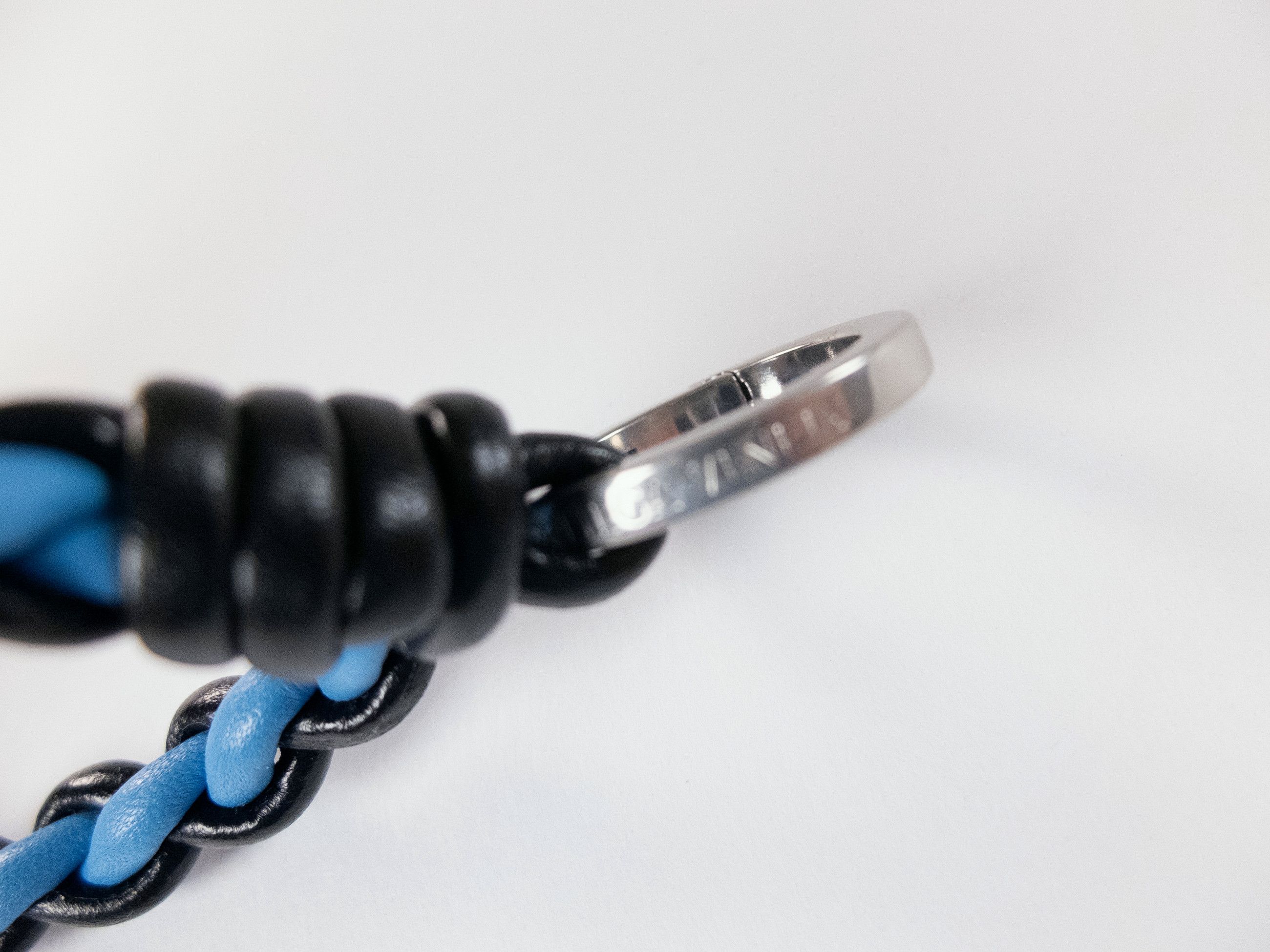 Bottega Veneta BOTTEGA VENETA blue & black woven leather keyring q Size ONE SIZE - 4 Thumbnail