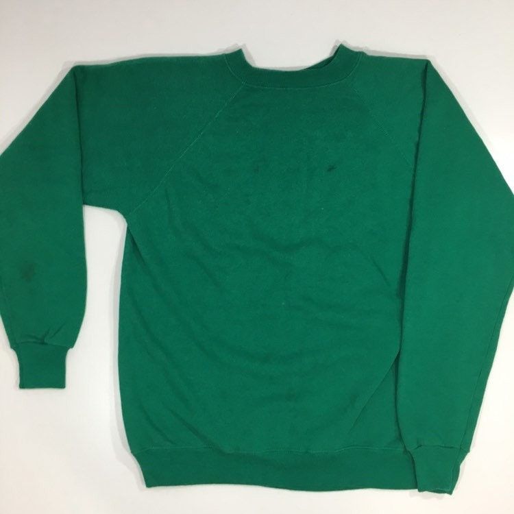 Hanes 80's Hanes Sport Green RAGLAN 50/50 Chore Work Sweatshirt Size US L / EU 52-54 / 3 - 4 Thumbnail