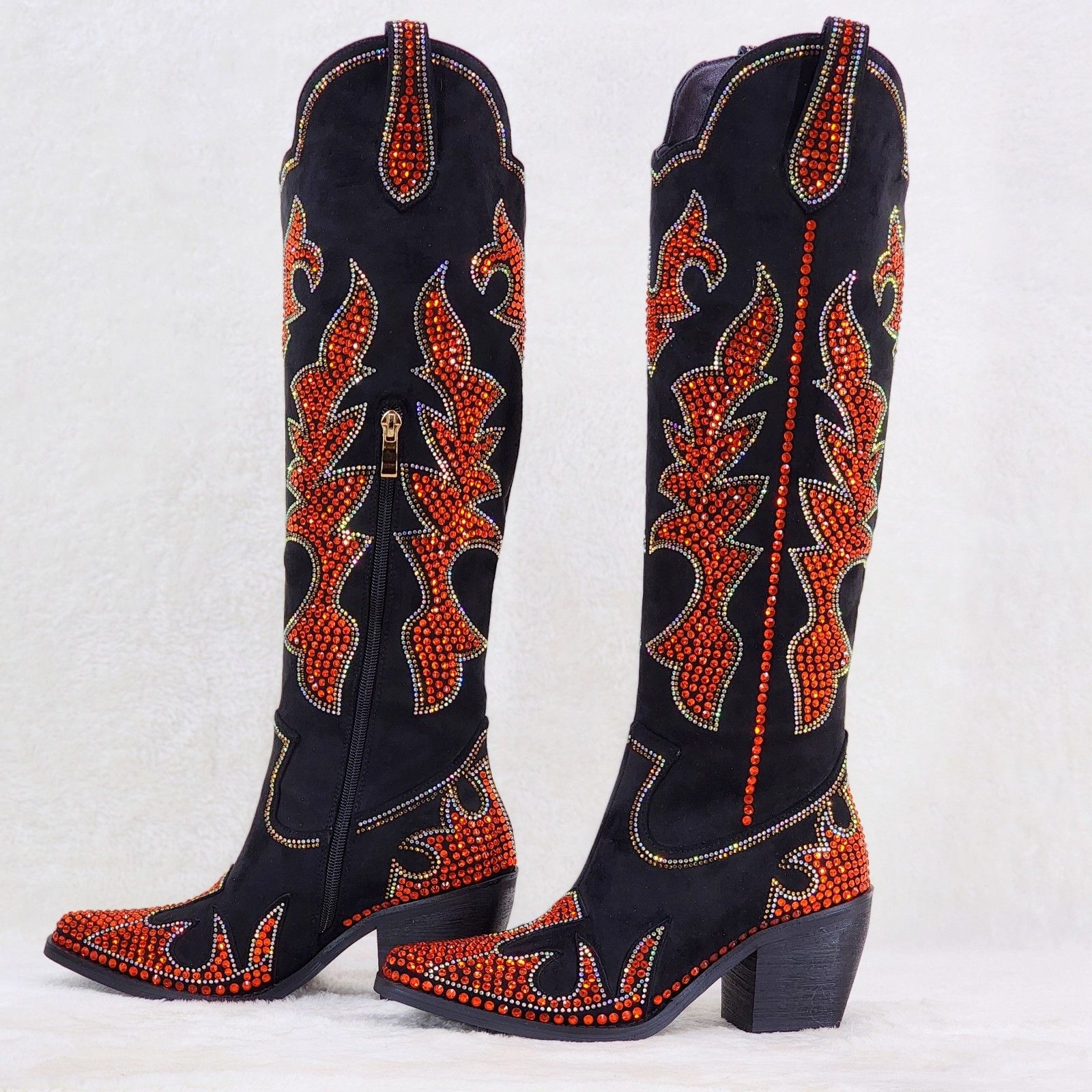 Other Harley Girl Country Western Cowgirl Knee Boots Rhinestones B Size US 12 / IT 42 - 1 Thumbnail