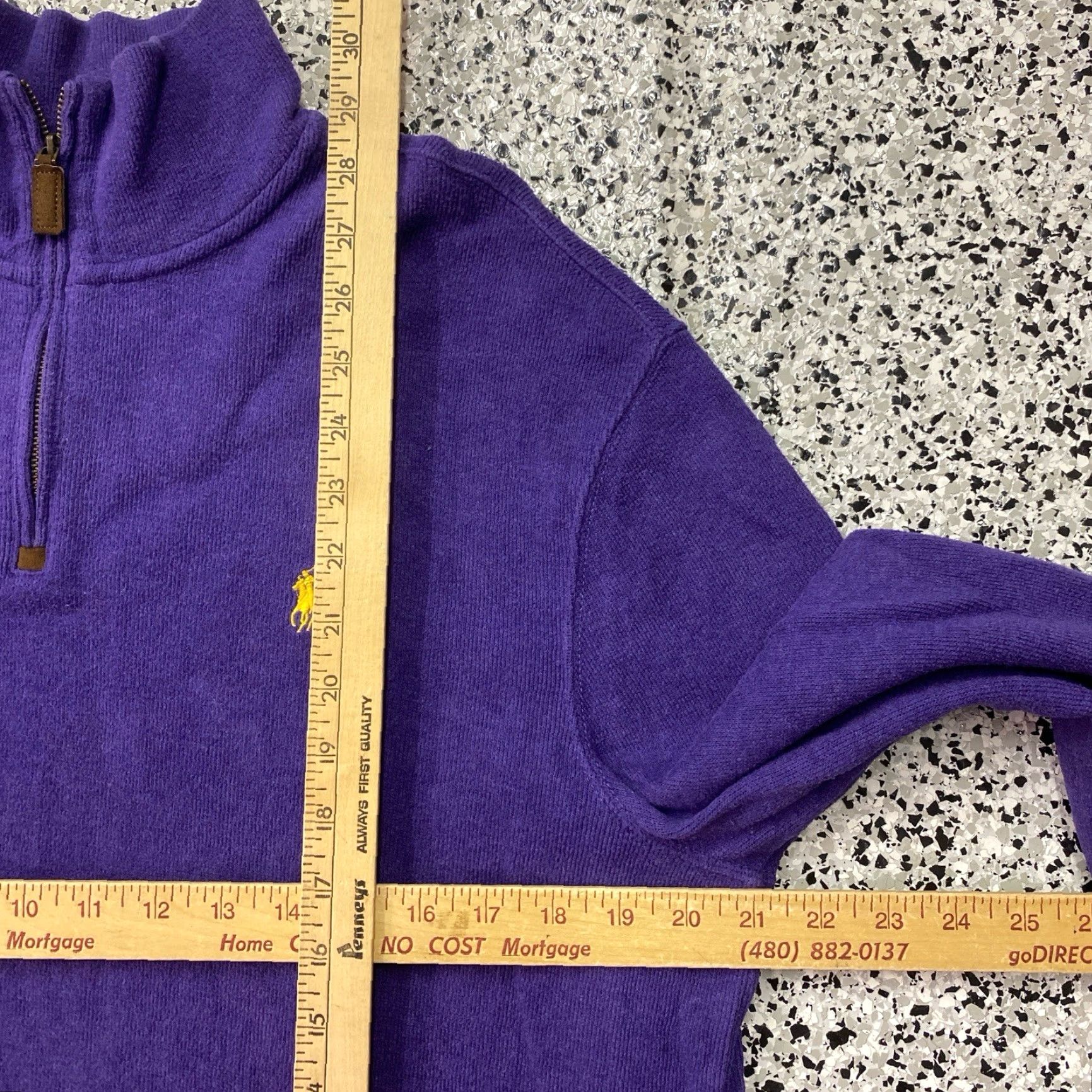 Polo Ralph Lauren Ralph Lauren Polo Sweater L Purple Pony Knit Pullover Zip Sweatshirt Mens Long Sleeve Turtleneck 1/4 Zip Casual Workwear Knit Cotton Logo Embroidered Size US L / EU 52-54 / 3 - 3 Thumbnail