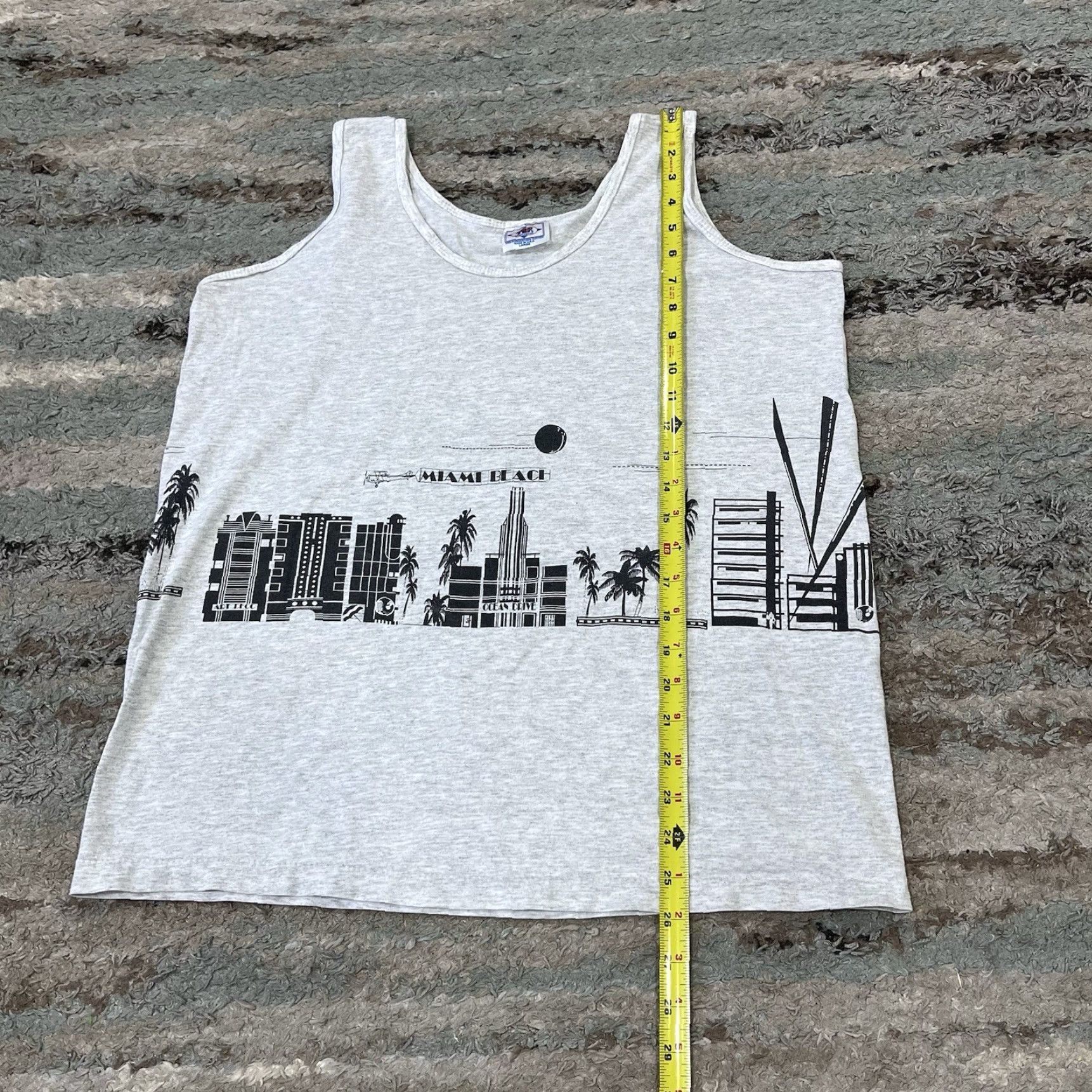 Vintage VINTAGE TSF Sportswear Tank Top Unisex Adults Large Gray Cotton 80s USA Sports All Over Print Shirt Women/Men? Size US L / EU 52-54 / 3 - 3 Thumbnail