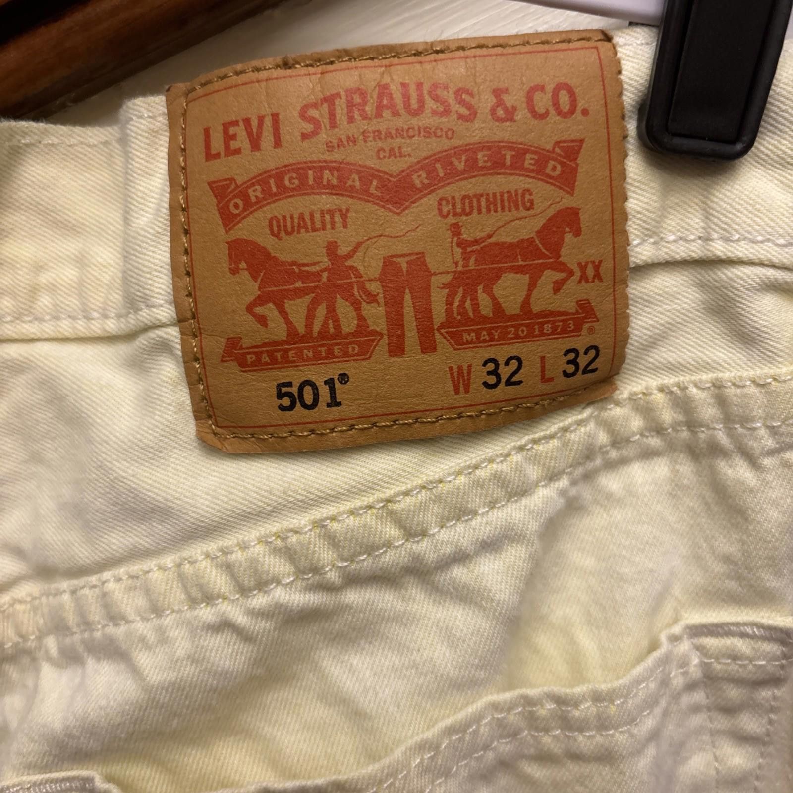 Levi's Vintage 90s Rare 501 Levis Button Fly Yellow Denim Jeans 32 Size US 32 / EU 48 - 9 Thumbnail