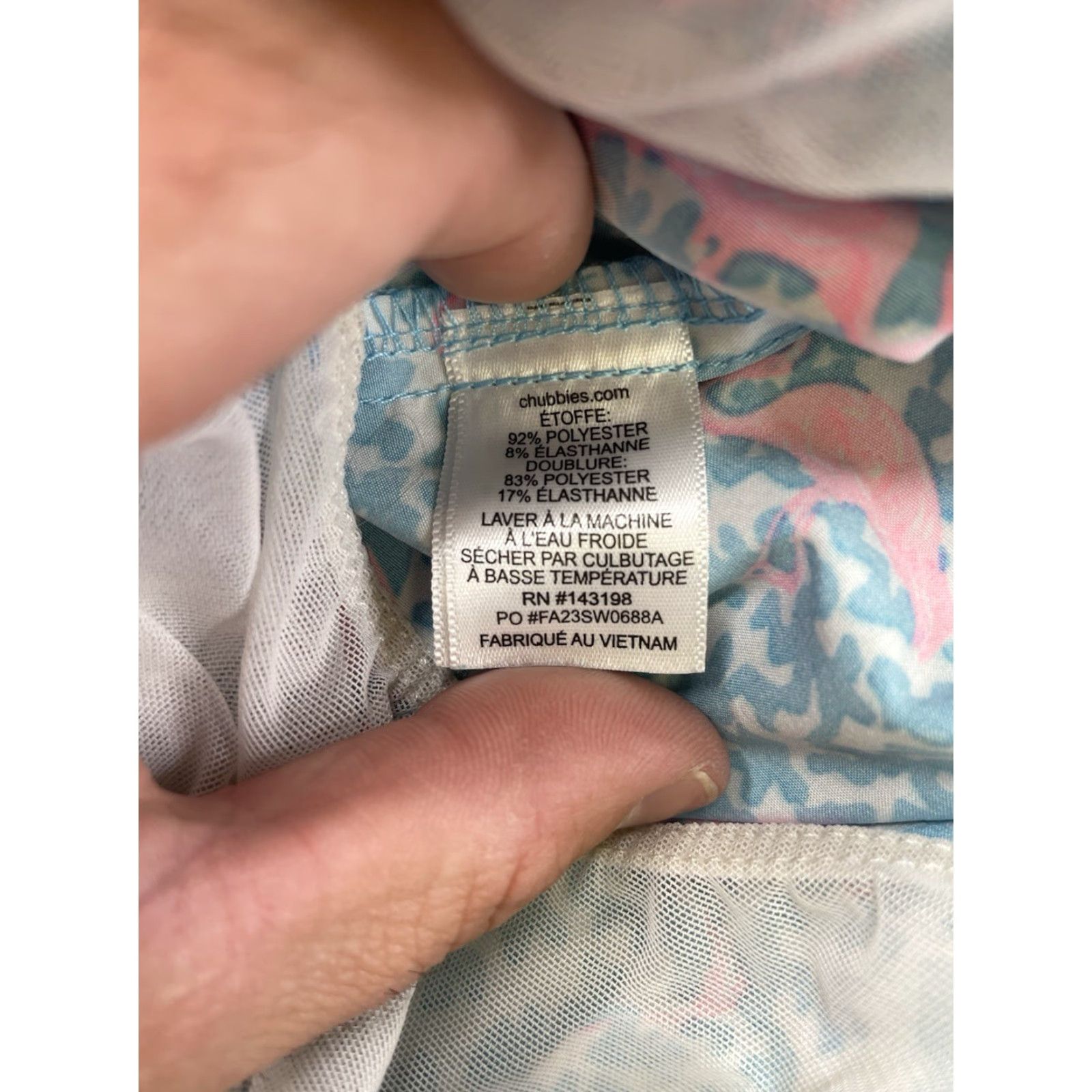 Chubbies Chubbies Shortie Swim Trunks S 5.5” Flamingos Blue Mens Classic Nautical Style Bottoms Size US 29 - 5 Thumbnail