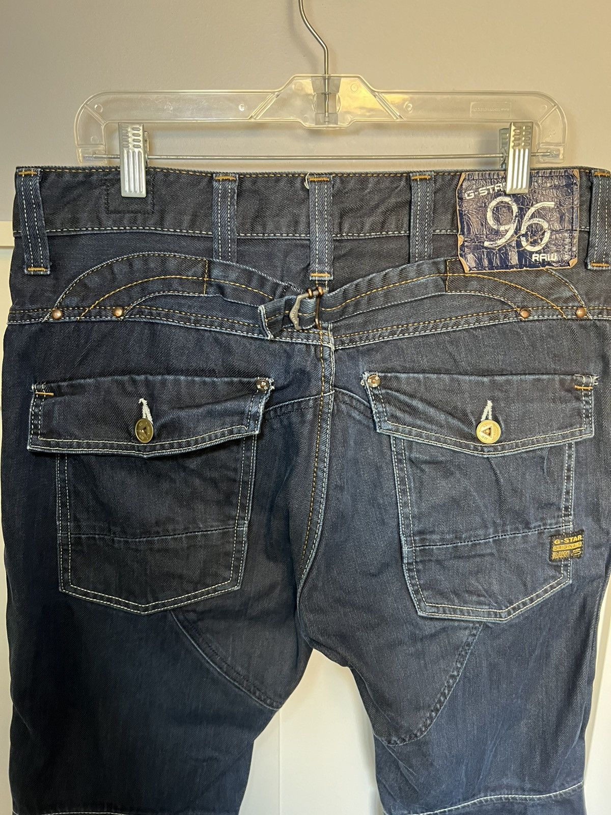 G-Star Vintage G-Star Raw biker knee back buckle straight leg jeans Size US 34 / EU 50 - 3 Thumbnail