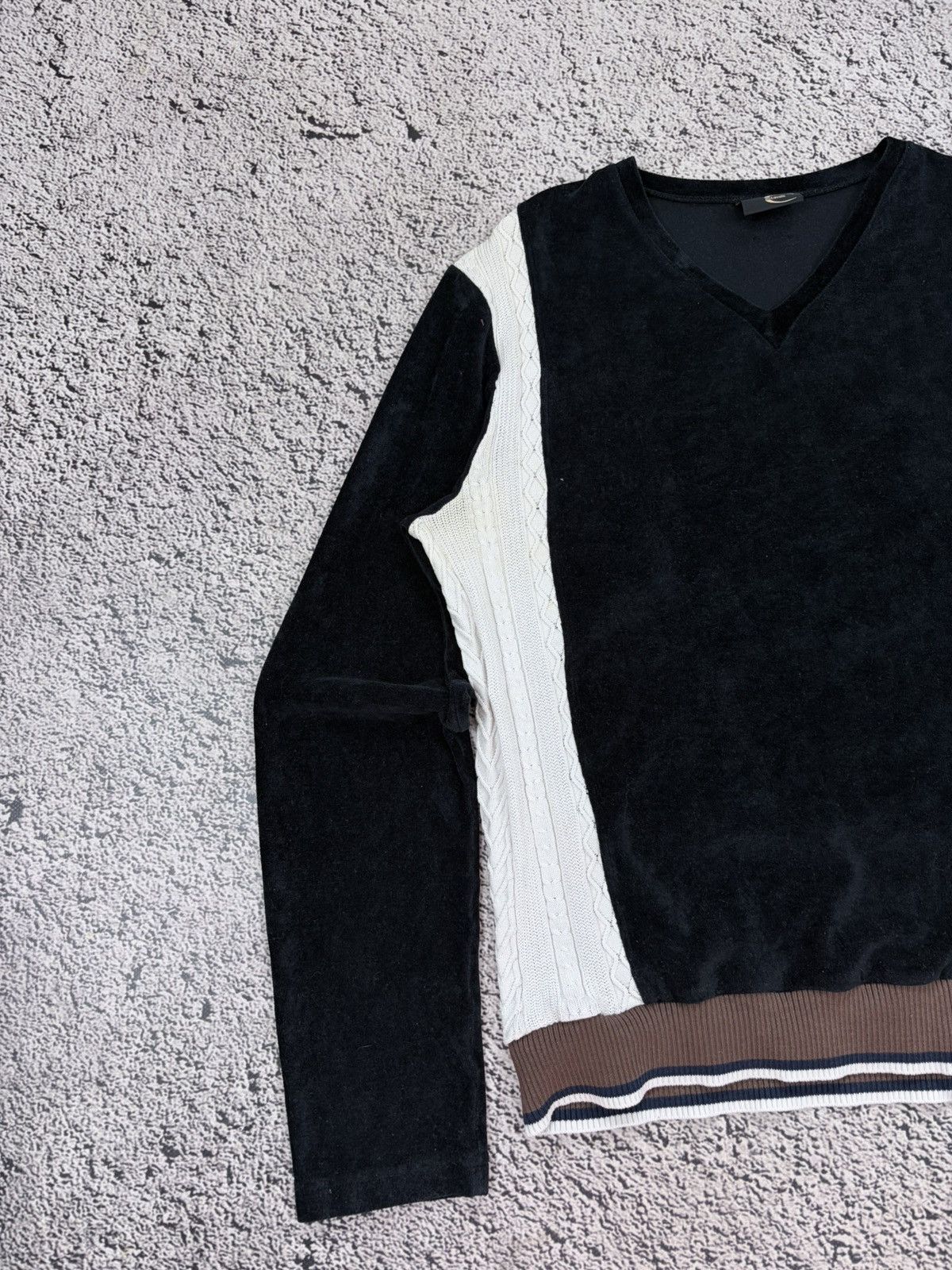 Just Cavalli ⁠Just Cavalli Y2K Archive Velour Cable Knit V-Neck Sweater L Size US L / EU 52-54 / 3 - 2 Thumbnail