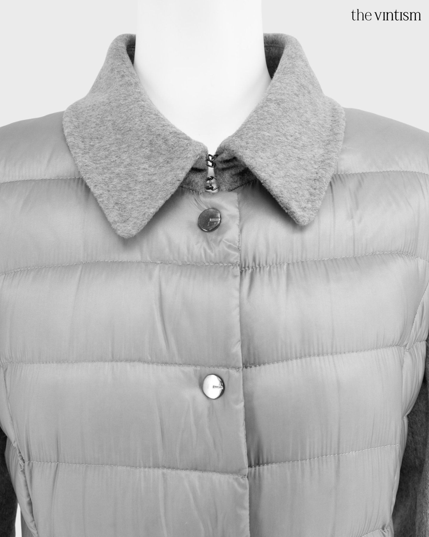 Escada Escada Grey Modular Down Technical Nylon & Wool Coat DE 38 M Size M / US 6-8 / IT 42-44 - 6 Thumbnail