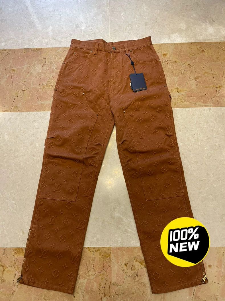Louis Vuitton Louis Vuitton 21 Fw Orange monogrammed Logo print cargo pan Size US 32 / EU 48 - 1 Thumbnail