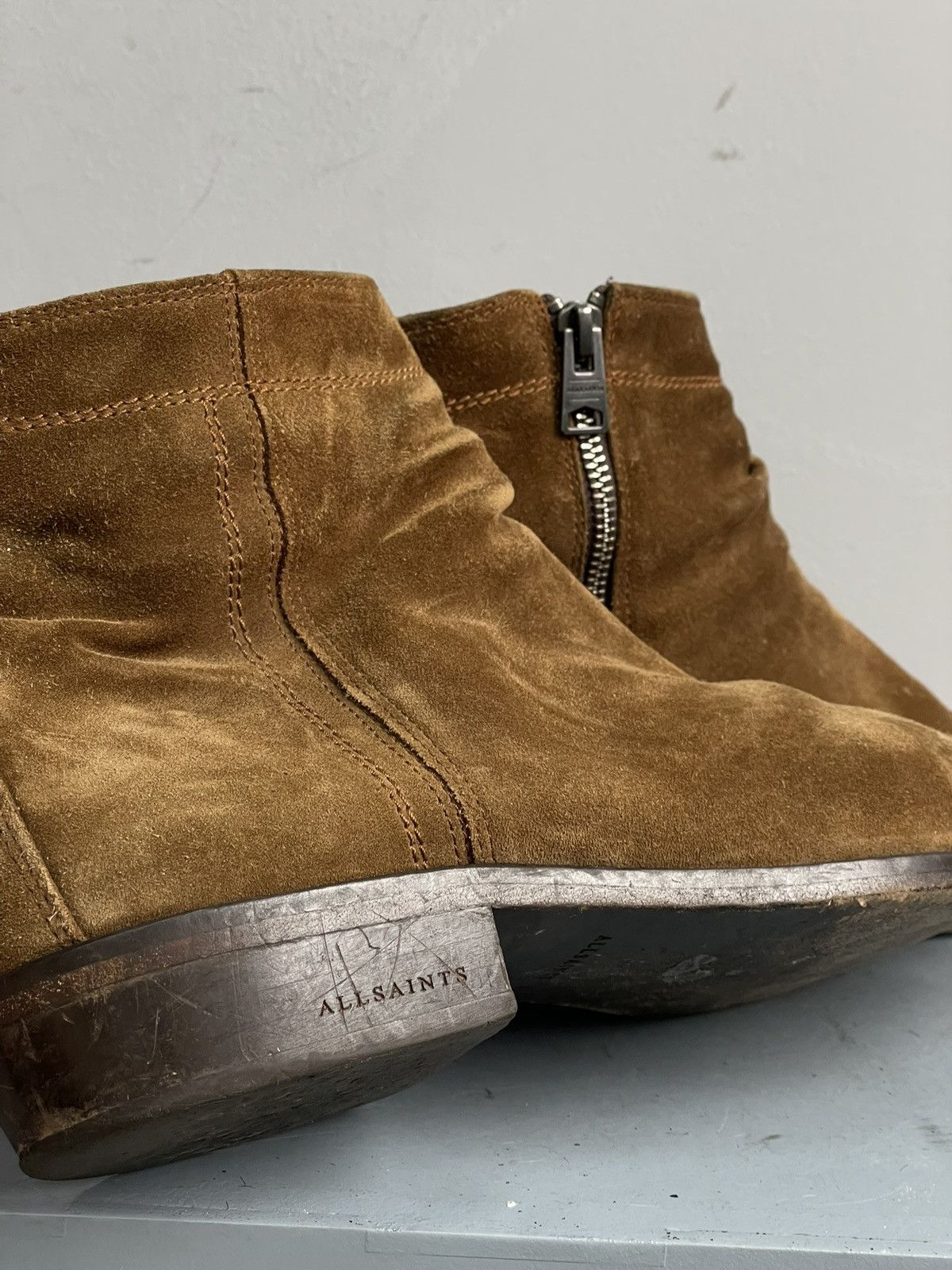 Allsaints Rare Gudi style All Saints suede zipper ankle leather boots Size US 10 / EU 43 - 12 Thumbnail