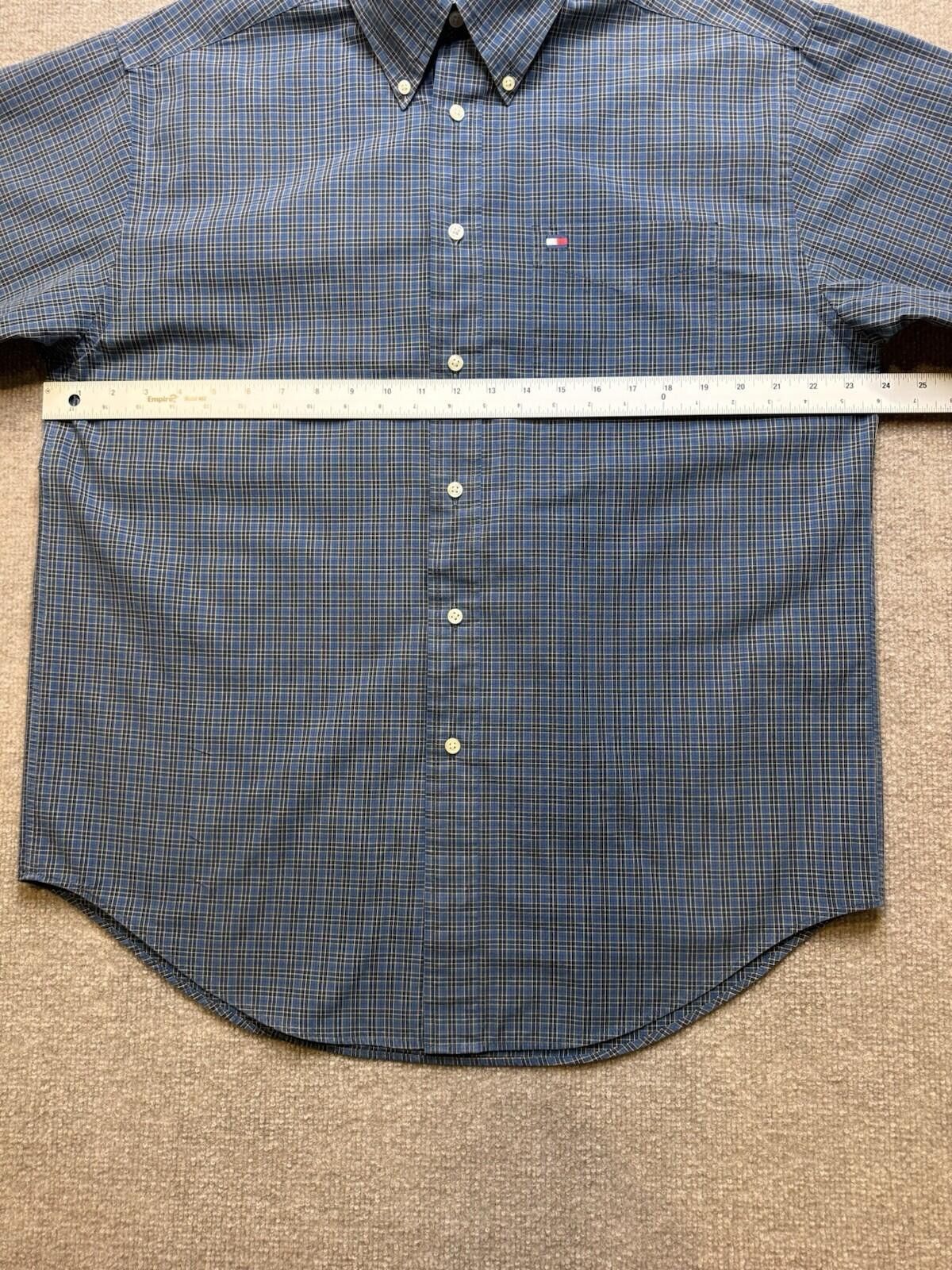 Tommy Hilfiger Tommy Hilfiger Men's Med Blue Plaid LS Button Down [702] Size US M / EU 48-50 / 2 - 8 Thumbnail