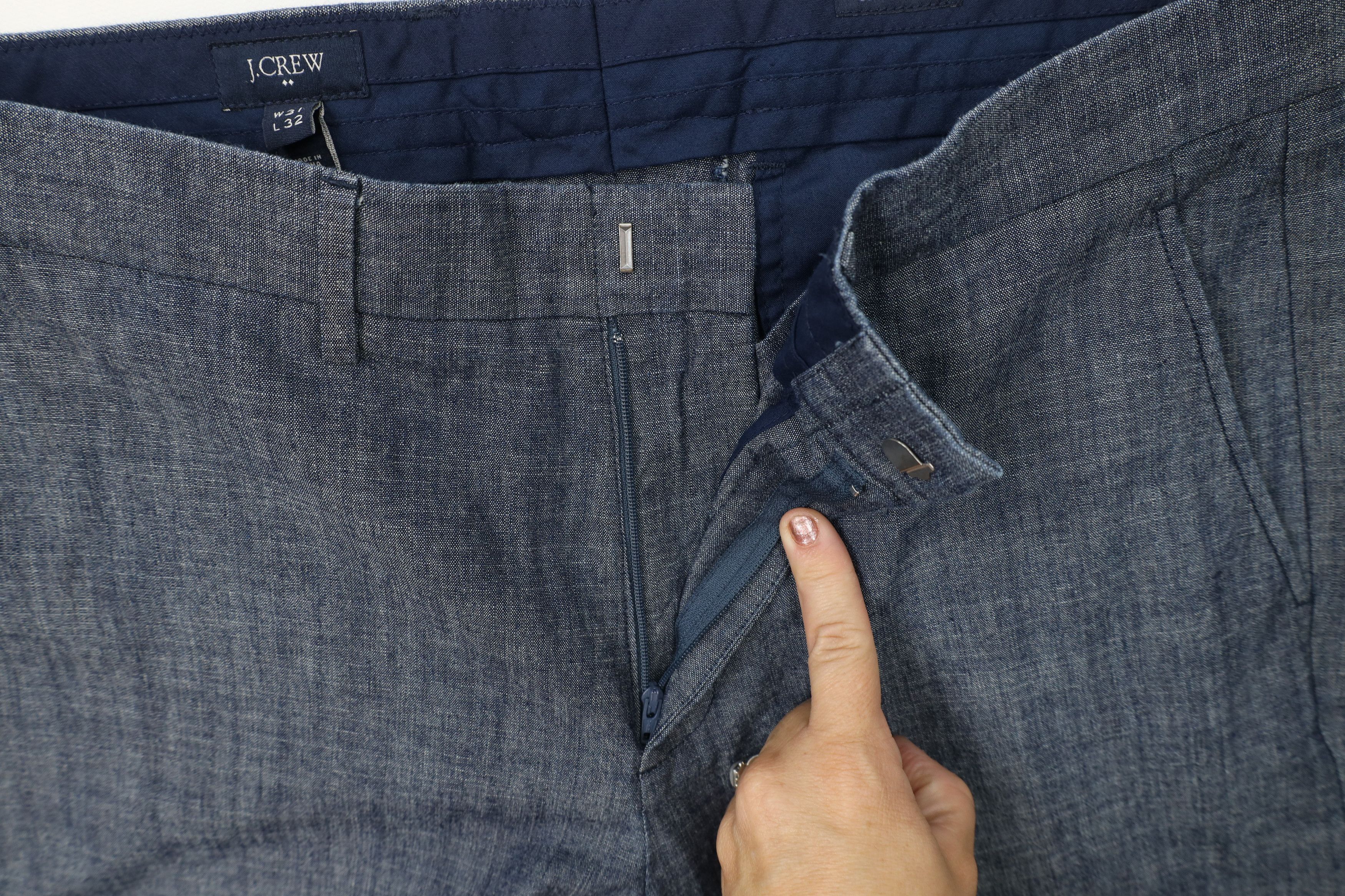 J.Crew J Crew Slim Fit Chambray Straight Leg Chino Pants Blue Size US 31 - 5 Thumbnail