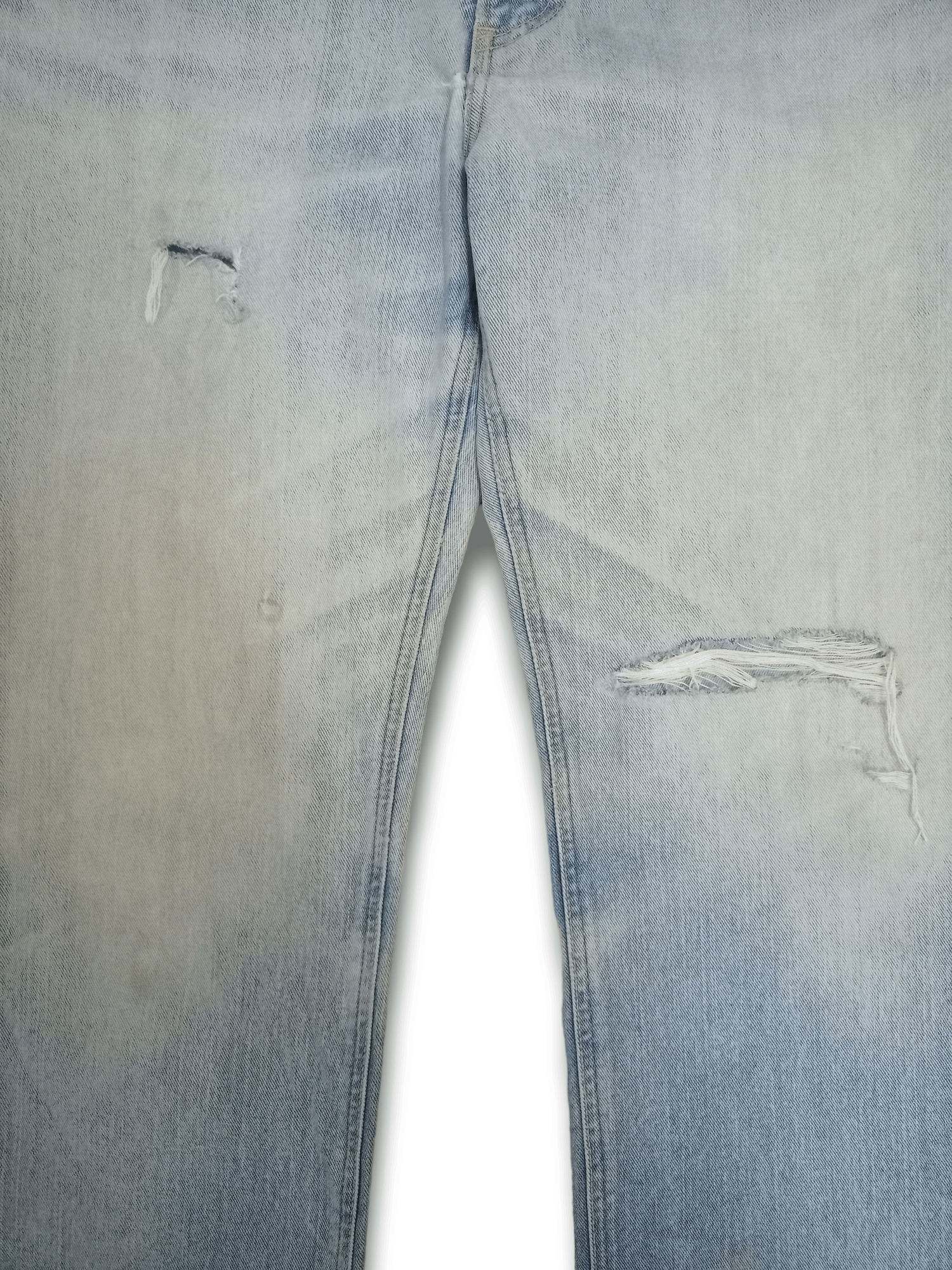 Edwin × Japanese Brand Vintage Japanese Edwin Blue Wash Distressed Loose Jeans Size US 35 - 6 Thumbnail