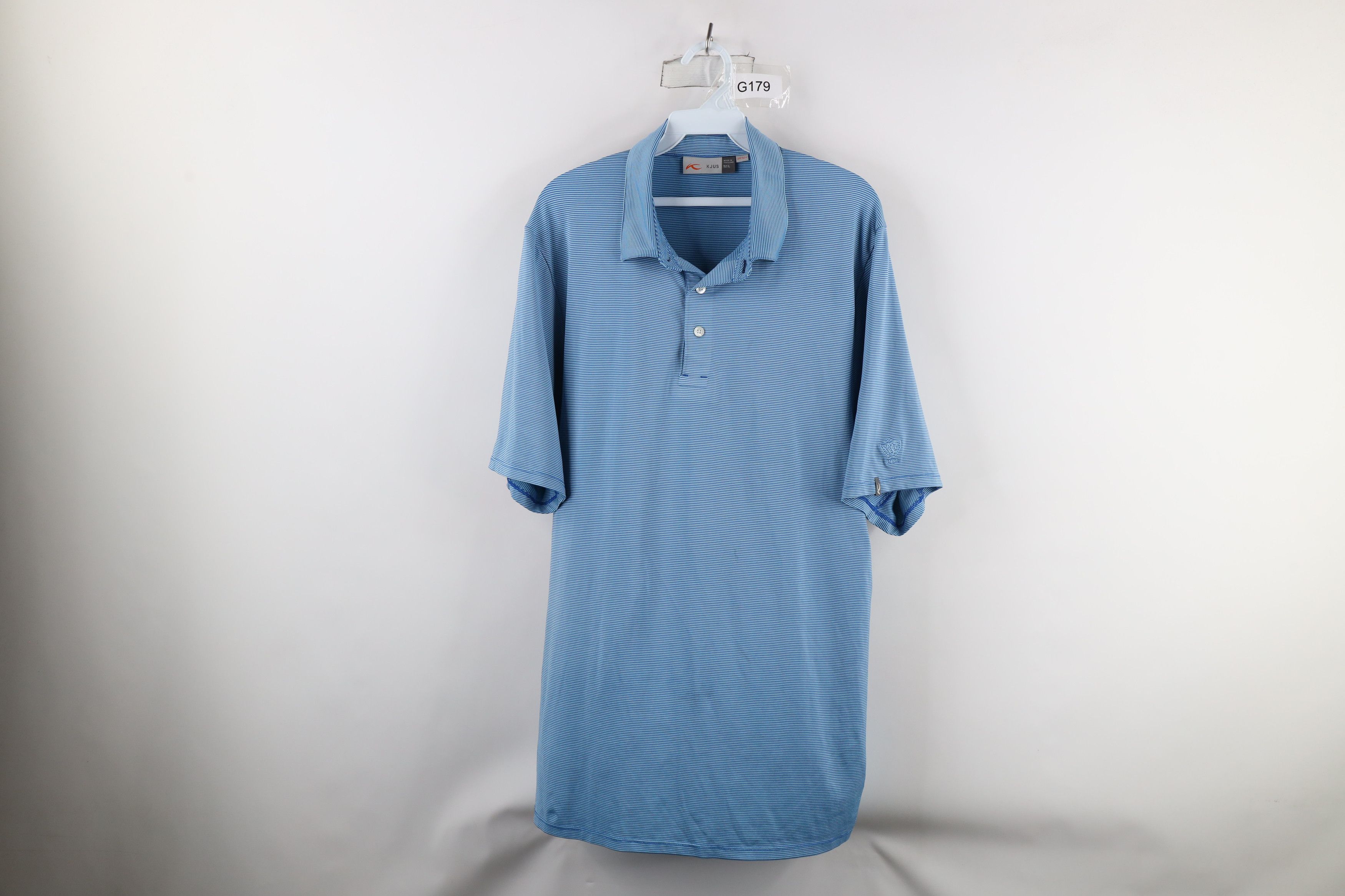 KJUS × Vintage Kjus Striped Short Sleeve Collared Golf Polo Shirt Blue Size US L / EU 52-54 / 3 - 1 Thumbnail