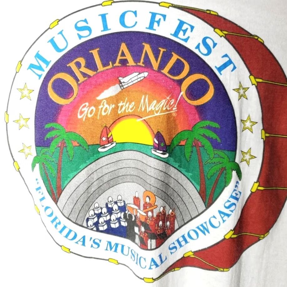 Hanes VINTAGE Orlando MusicFest T Shirt Mens Large White 80s Space Shuttle USA Hanes Graphic Tee Mens White 80s Space Shuttle Launch 50/50 Made In USA Large Size US L / EU 52-54 / 3 - 3 Thumbnail