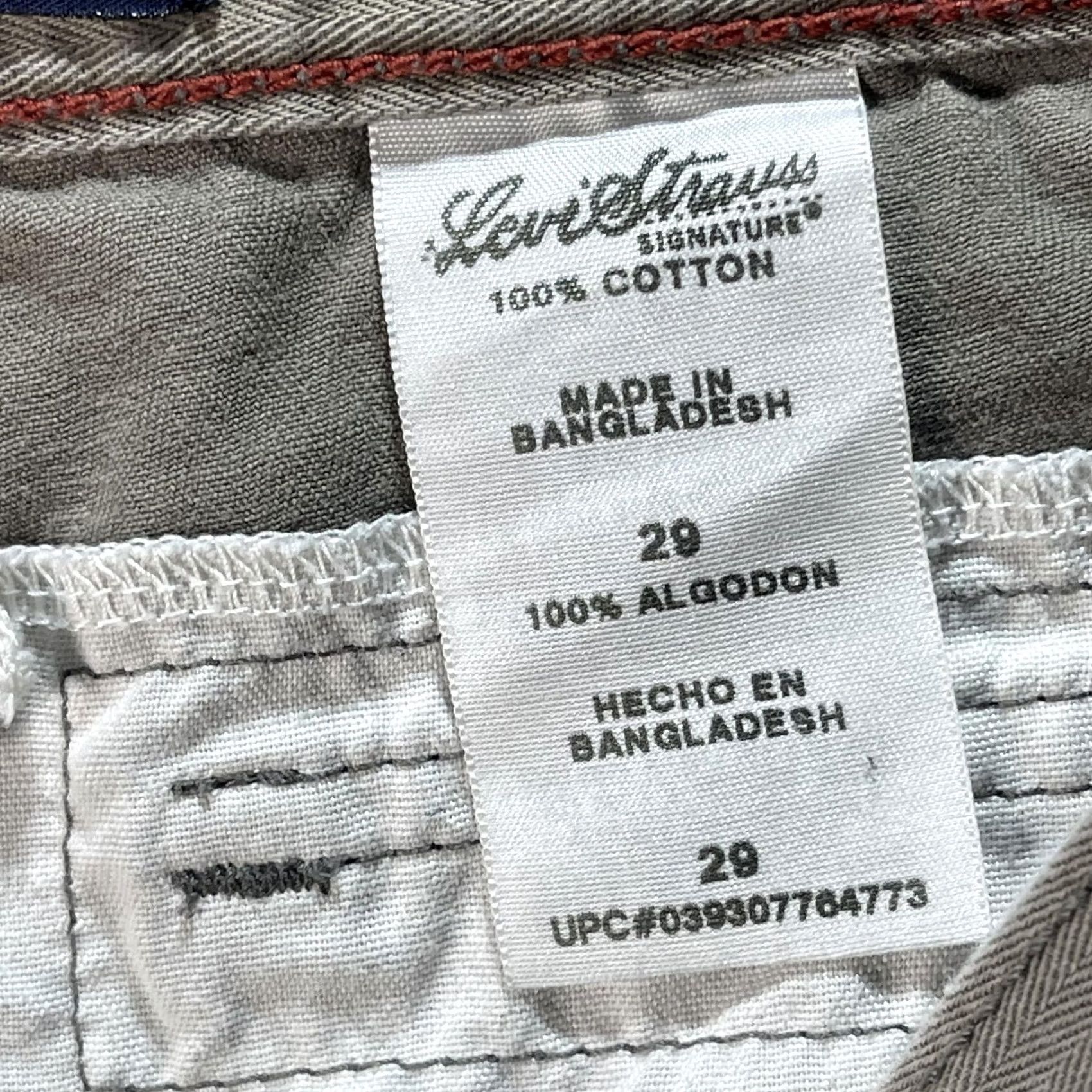 Levi's VINTAGE Levi Strauss Signature Cargo Shorts Mens 29 Khaki Herringbone Utility Cotton Size US 29 - 5 Thumbnail