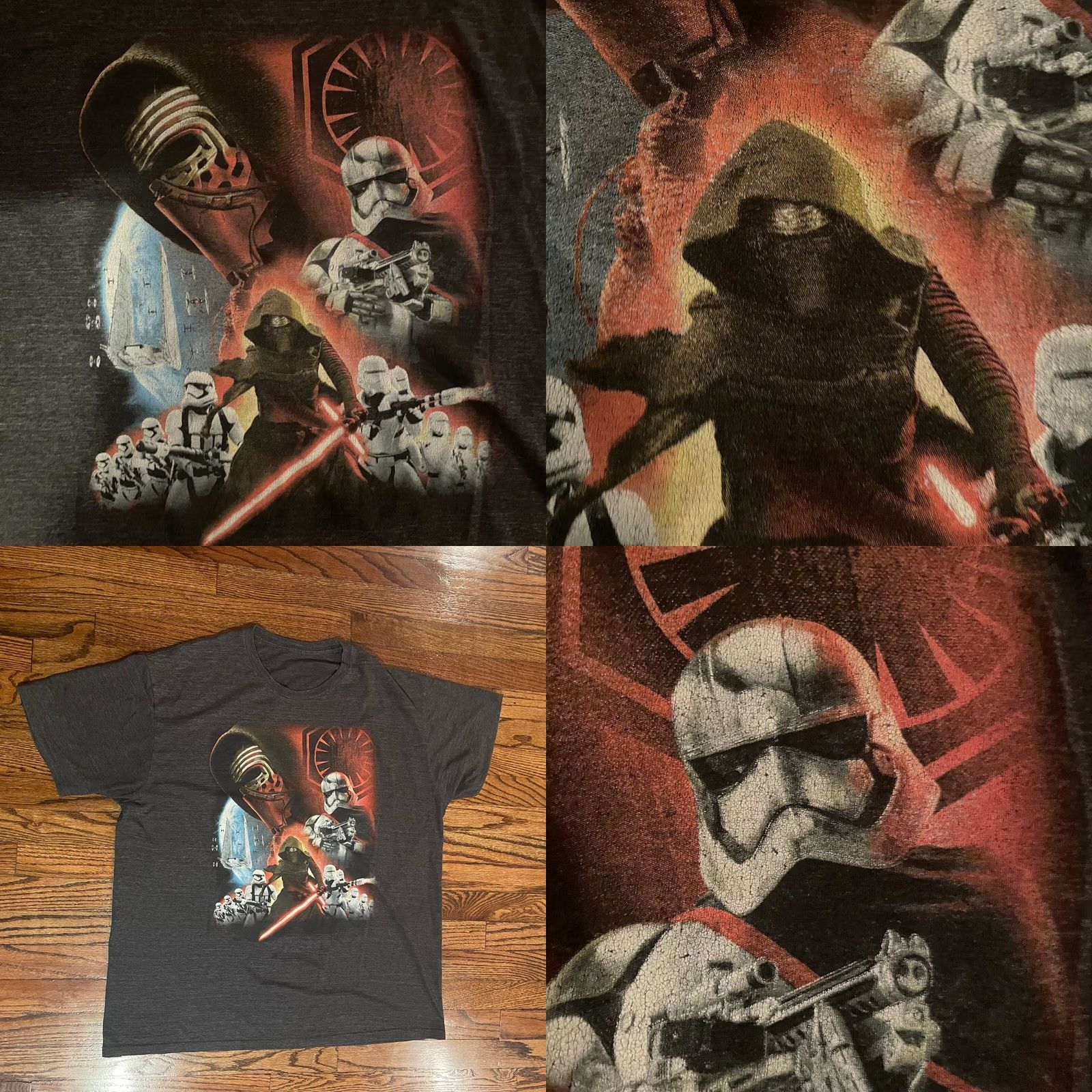 Star Wars Star Wars Storm Trooper T-Shirt Mens 2XL Heather Gray Knit Shirt - 24" Pit to Pit, 29.5" Length - Recycled Size US XXL / EU 58 / 5 - 10 Thumbnail