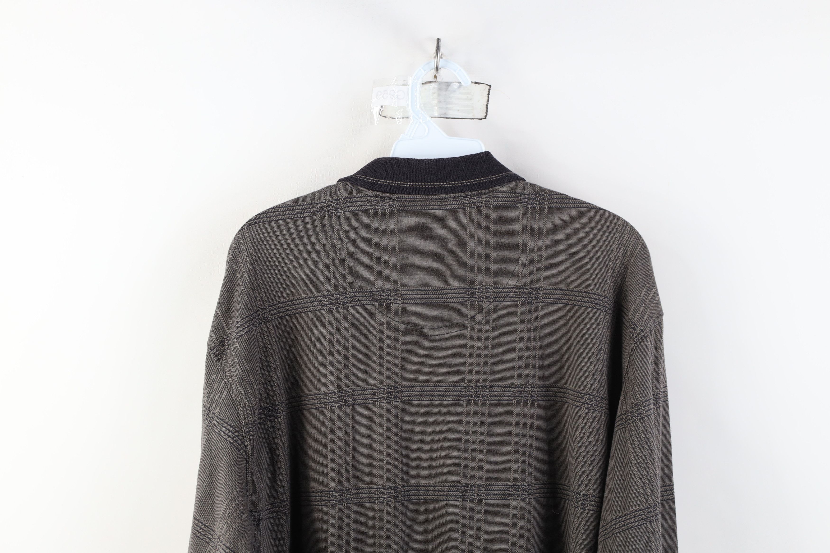 Vintage Vintage 90s Streetwear Long Sleeve Rugby Polo Shirt Plaid Size US XL / EU 56 / 4 - 11 Thumbnail