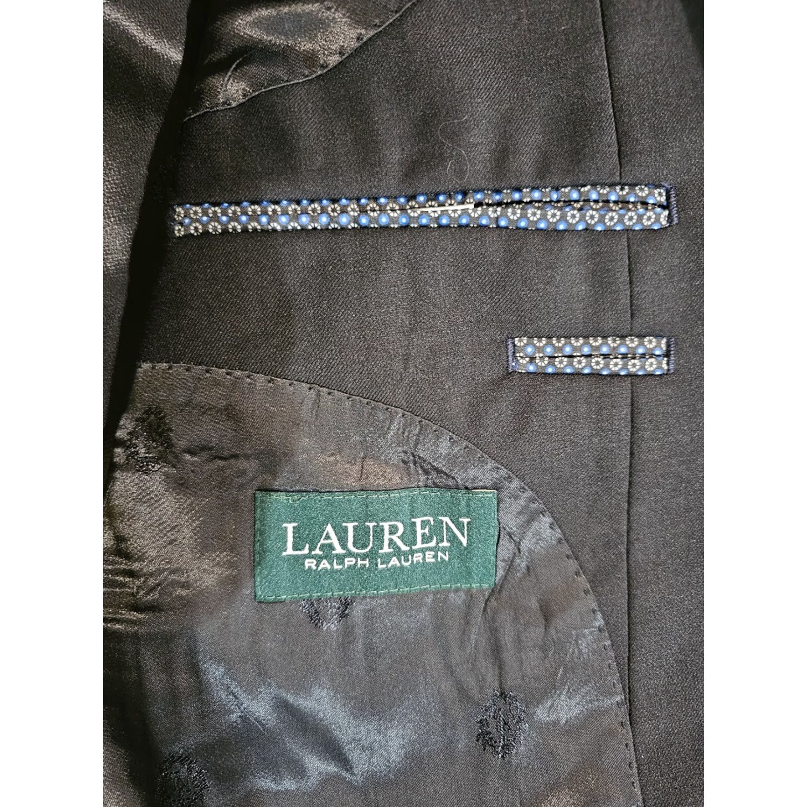 Ralph Lauren LAUREN Ralph Lauren Signature Blazer Wool Blend Suit Coat Mens Sz 44 Long Black Size 44R - 6 Thumbnail