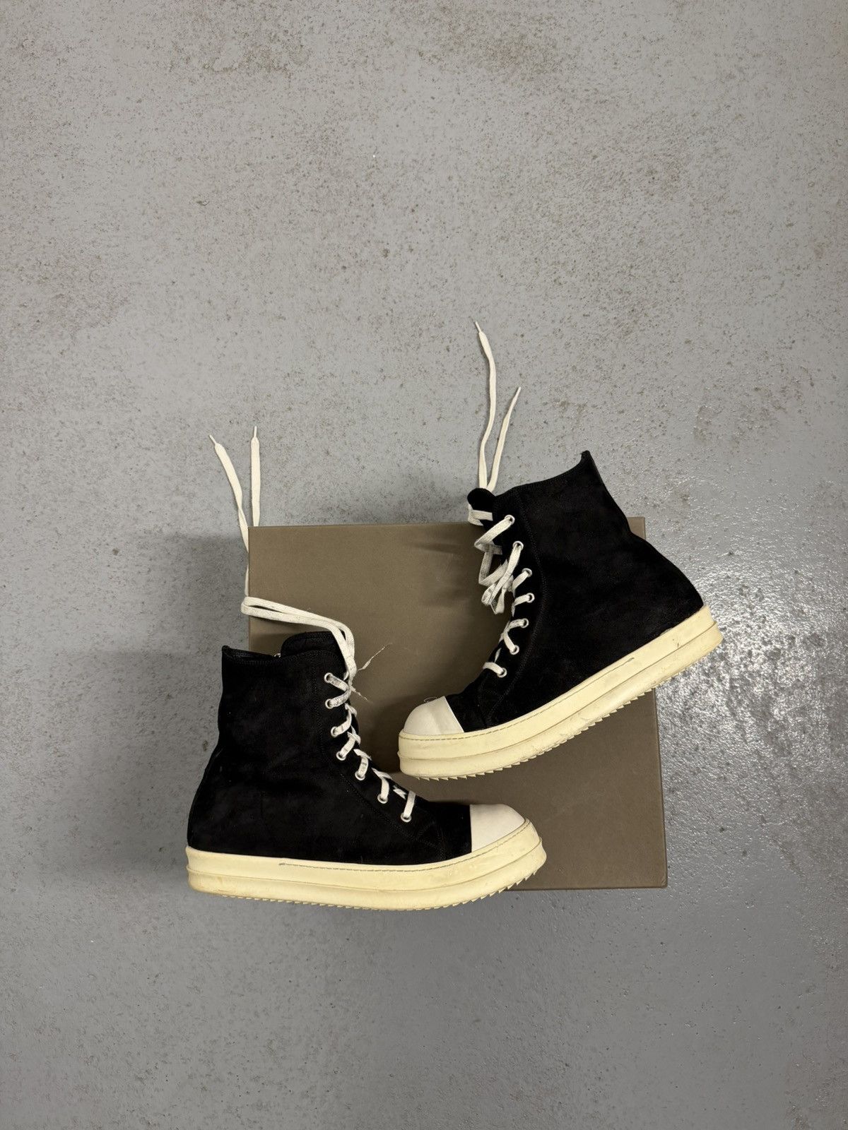 Rick Owens Rick Owens Mainline Nubuck High Ramones With Shopper And Box Size US 11 / EU 44 - 2 Thumbnail