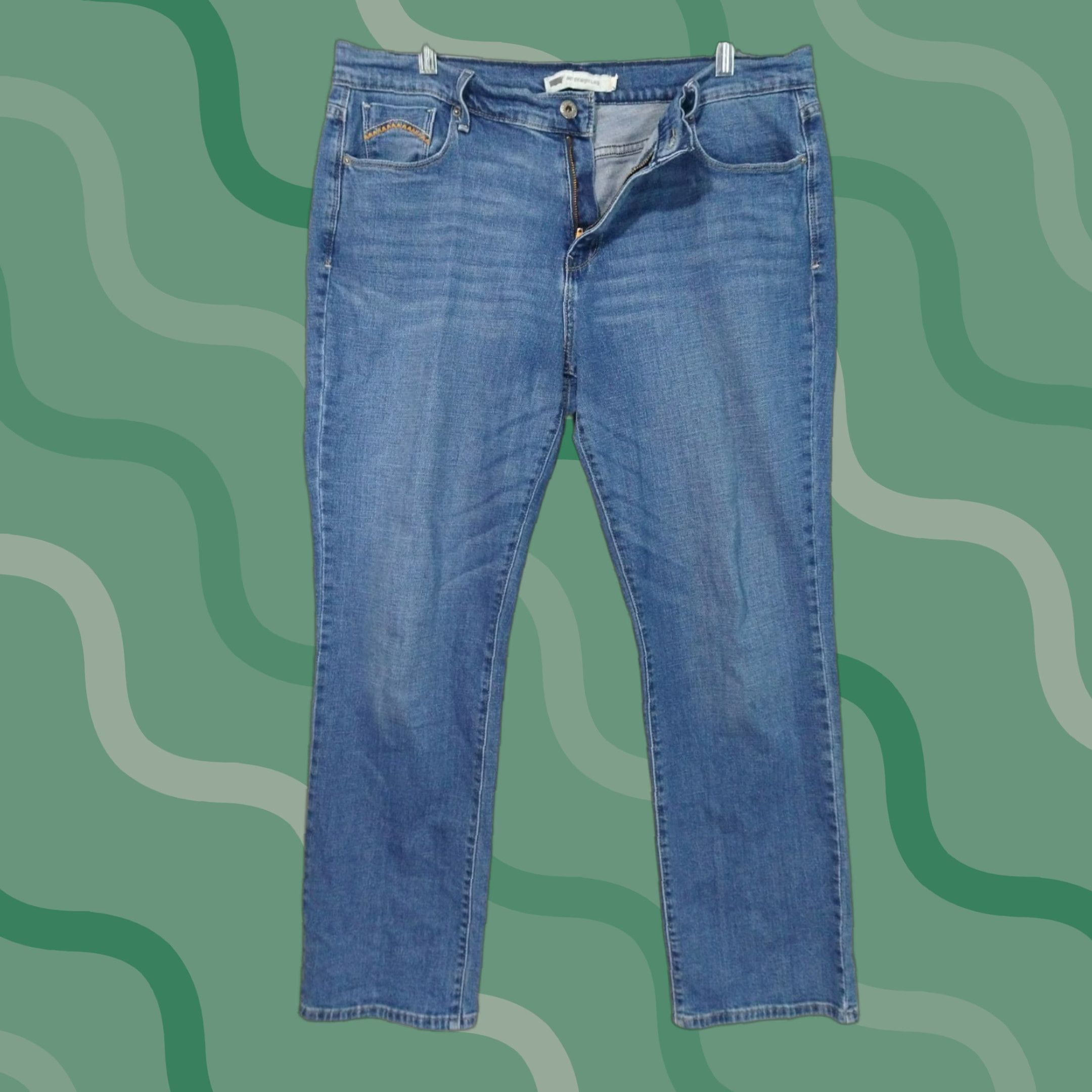 Levi's Levi's 505 Jeans Womens 16 Blue Denim High Rise Stretch Straight Size 38" / US 16 / IT 52 - 1 Thumbnail