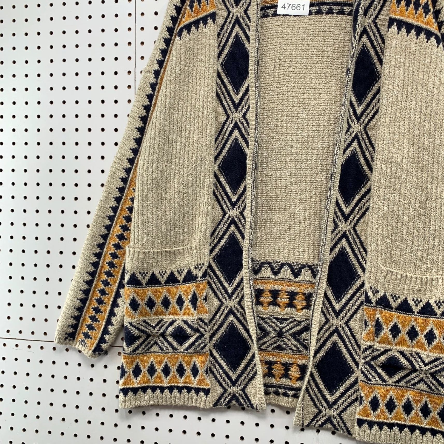 Lucky Brand Lucky Brand Aztec Cardigan Sweater Womens Large Beige Cotton Blend Size L / US 10 / IT 46 - 5 Thumbnail