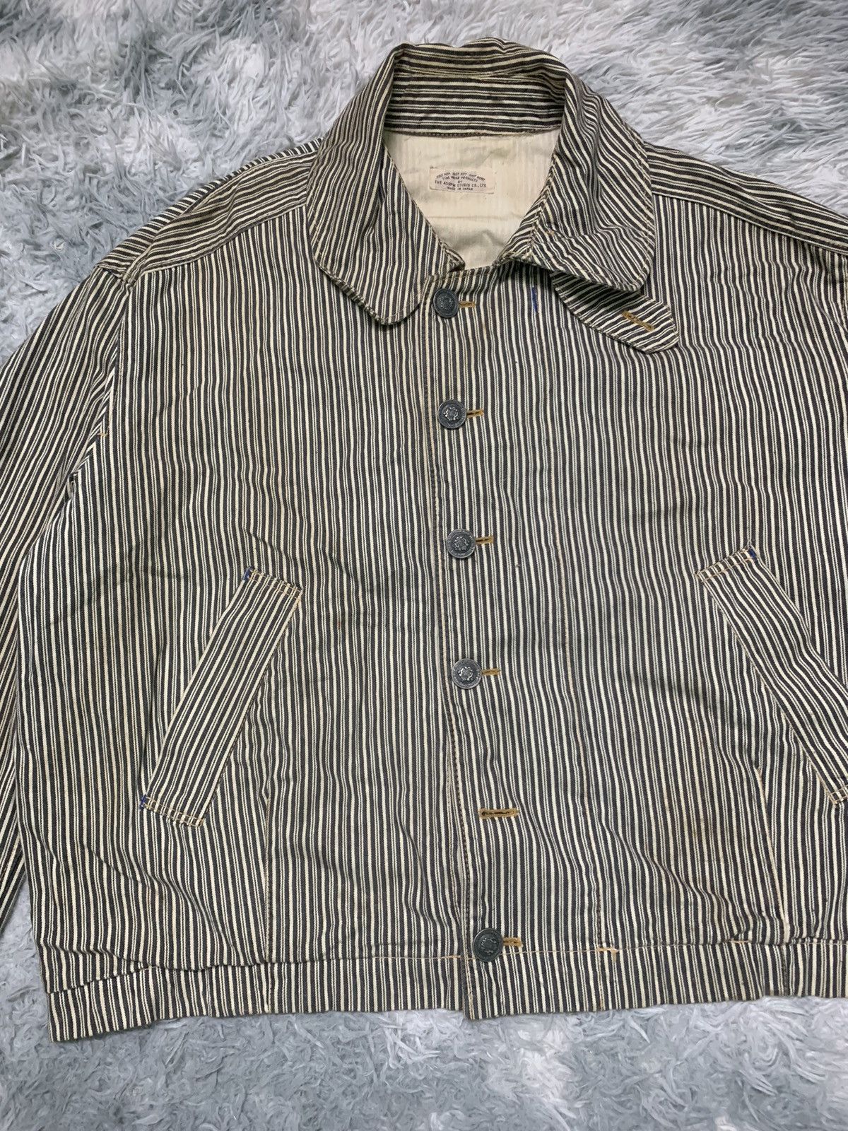 45rpm 80s 45RPM HIKORY DENIM TRUCKER JACKET Size US XL / EU 56 / 4 - 6 Thumbnail
