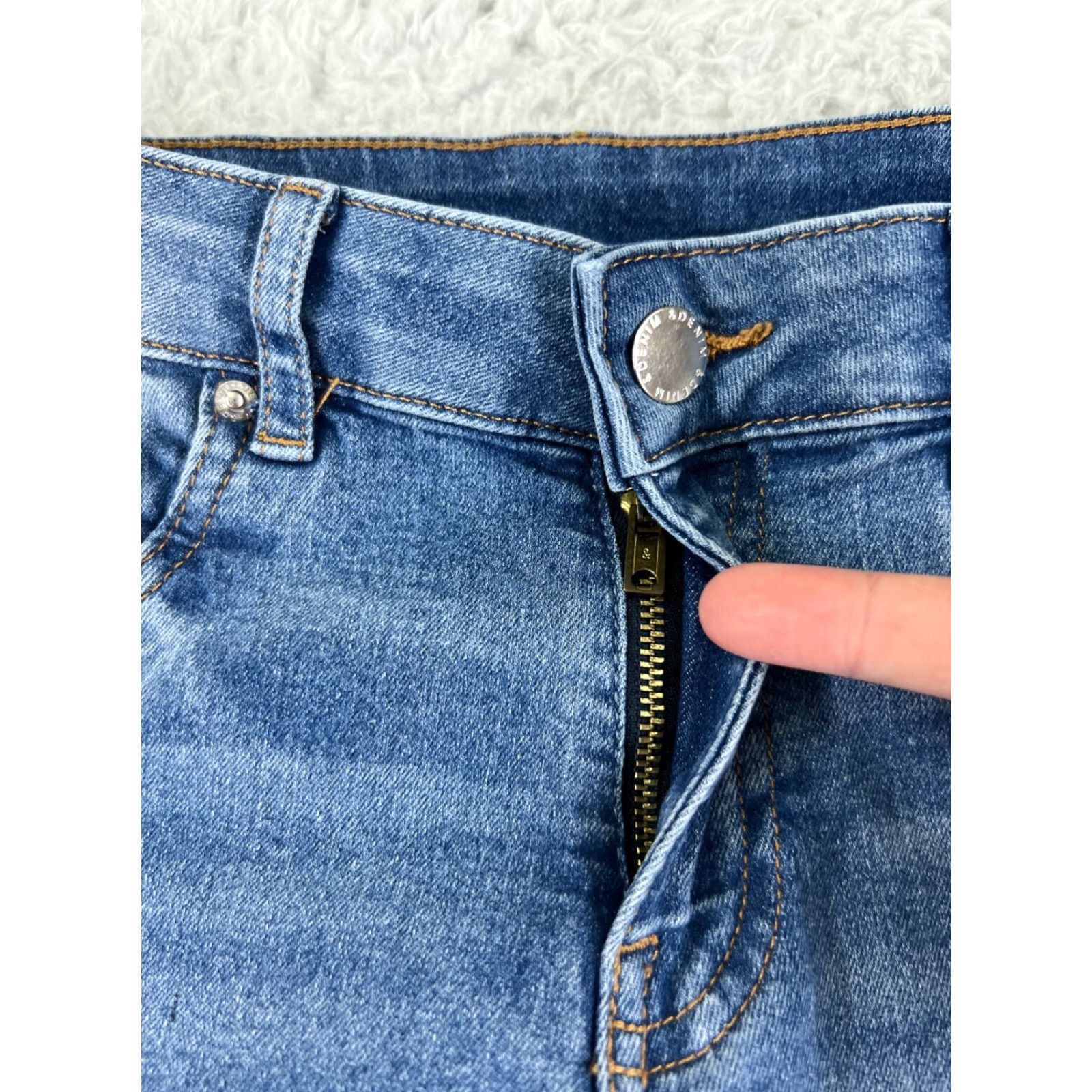 Denime &Denim Jeans Womens 4 Blue Bootcut Low Waist 26x31 Cotton Blend Stretch 5-Pocket Logo Embroidered Size 27" / US 4 / IT 40 - 5 Thumbnail