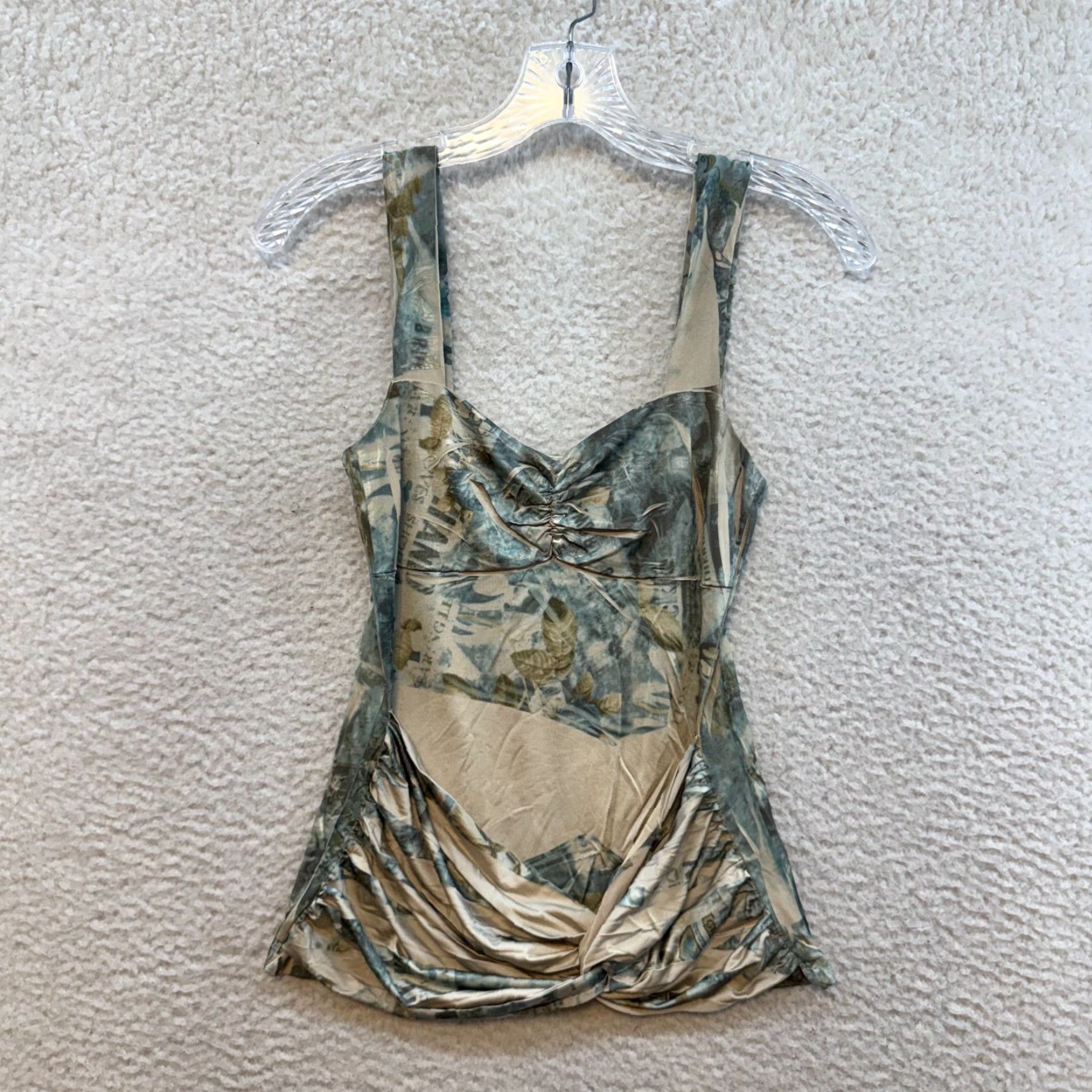Vintage VINTAGE Y2K Top Shirt S Beige Boho Whimsigoth Grunge Fairy Grey Stretch Womens Mens? Size S / US 4 / IT 40 - 2 Thumbnail