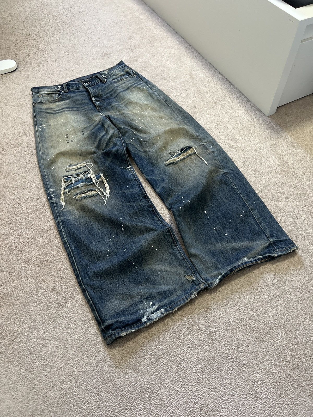 パンツ NO/FAITH STUDIOS RUSTED USED DUNE DENIM BLACK ARTISANAL DUNE DENIM – NO/FAITH STUDIOS