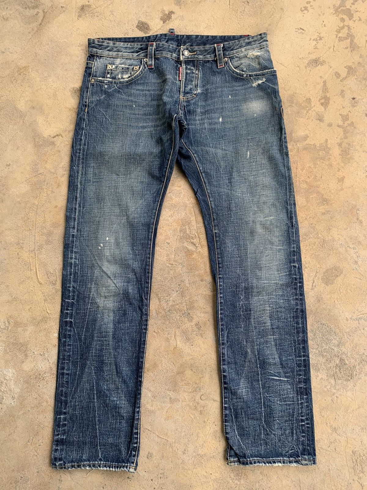 Dsquared2 Low Rise Selvedge distressed denim