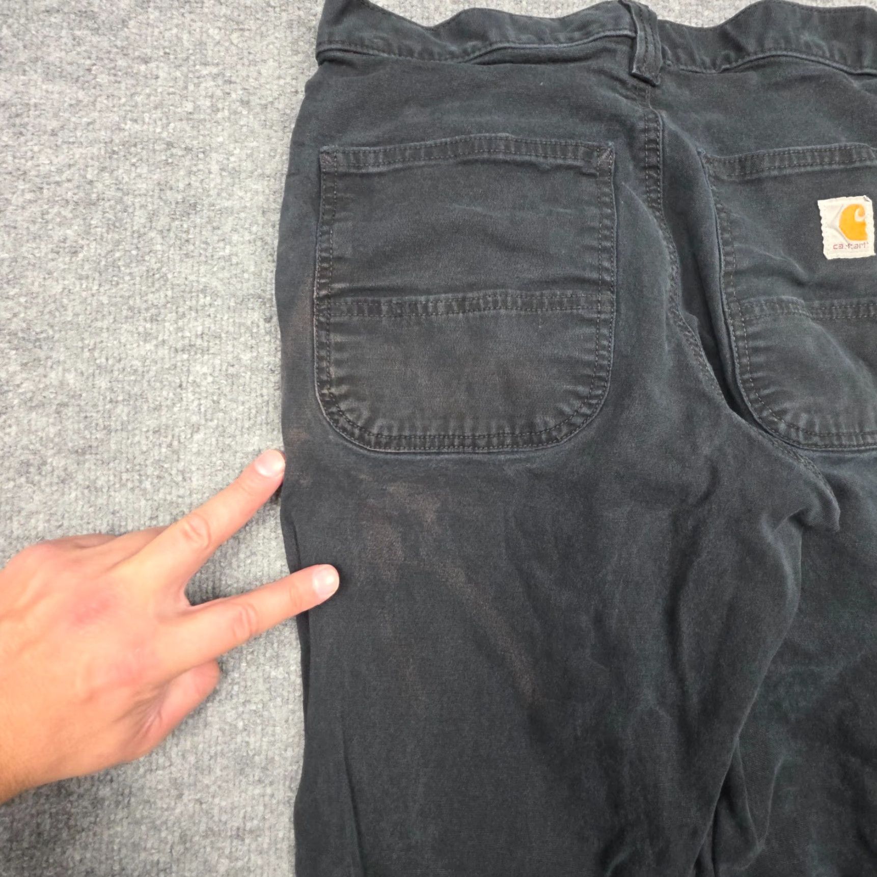 Carhartt VINTAGE Carhartt Pants Duck Pant Men's 28x 26 31x30 Rugged Flex Relaxed Fit Canvas Cotton Black Straight Front Pocket Zipper Button Size US 28 / EU 44 - 7 Thumbnail