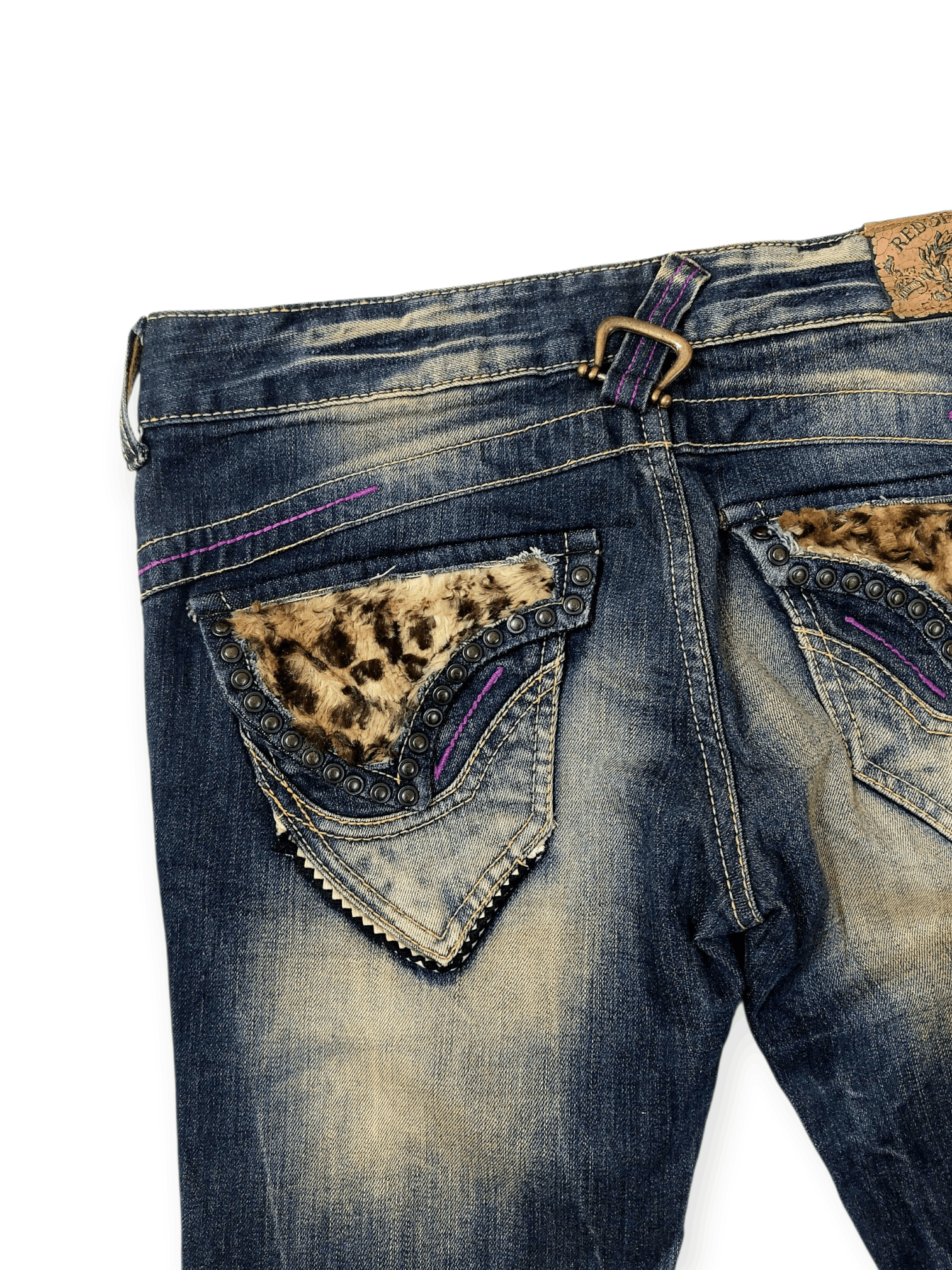 If Six Was Nine 🔥Red Pepper Flare Studded Fax Fur JAPAN Market Size 30" / US 8 / IT 44 - 14 Thumbnail