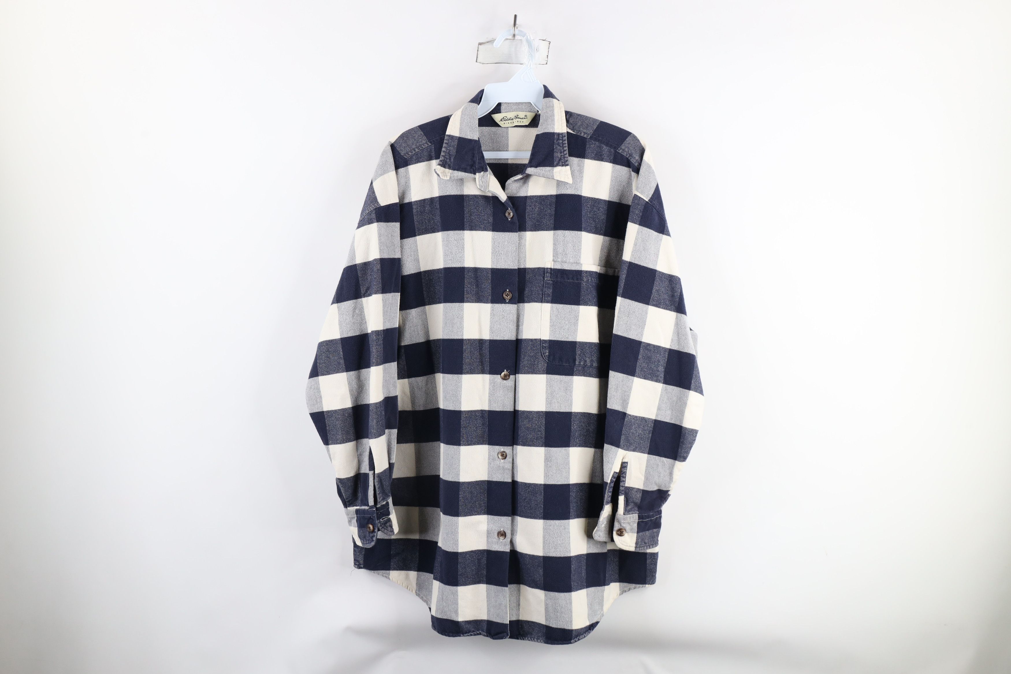 Eddie Bauer × Vintage Vintage 90s Eddie Bauer Flannel Button Shirt Plaid Cotton Size S / US 4 / IT 40 - 1 Thumbnail