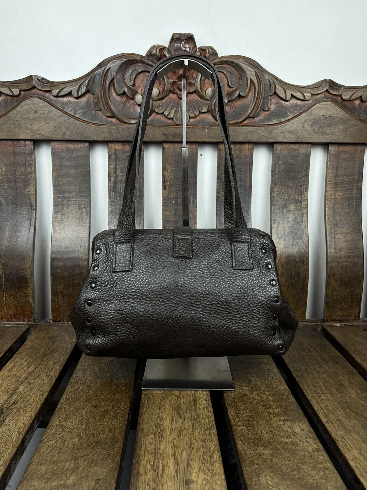Miu Miu Miu Miu 90s Studded Grained Leather Shoulder Bag - Archive Size ONE SIZE - 15 Thumbnail
