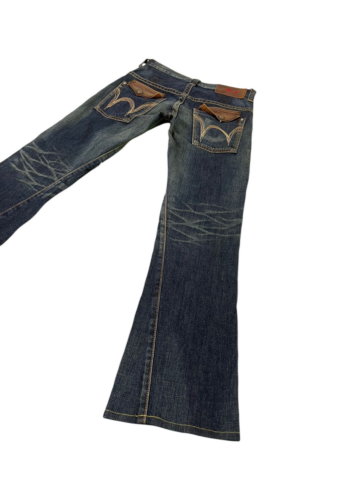 Edwin Flare Jeans Edwin Japan Faded Distress Stretch Boot Cut 8🟦3 Size US 31 - 14 Thumbnail