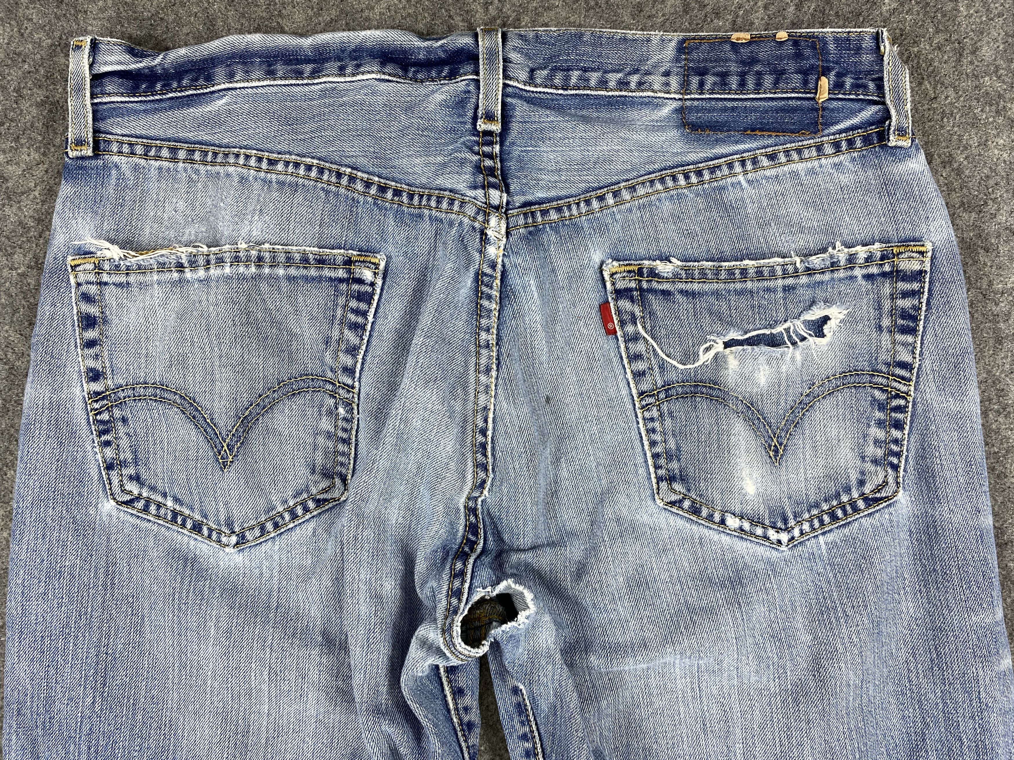 Levi's Mid Blue Distressed Vintage Levi's 501 36x30 Denim -JN1158 Size US 36 / EU 52 - 4 Thumbnail