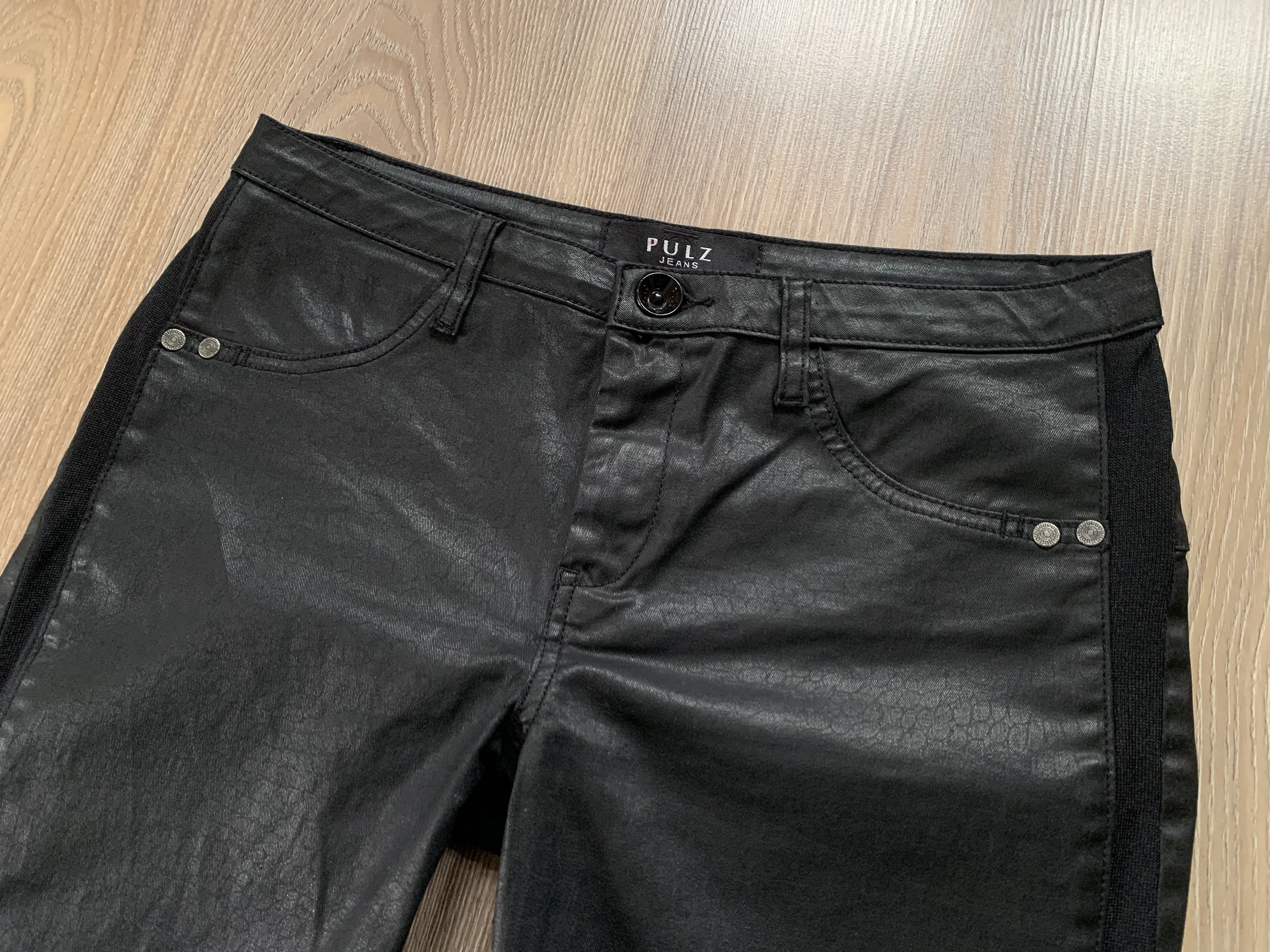 Other PULZ Jeans Black Coated Skinny Pants Size 25" / US 0 / IT 36 - 4 Thumbnail