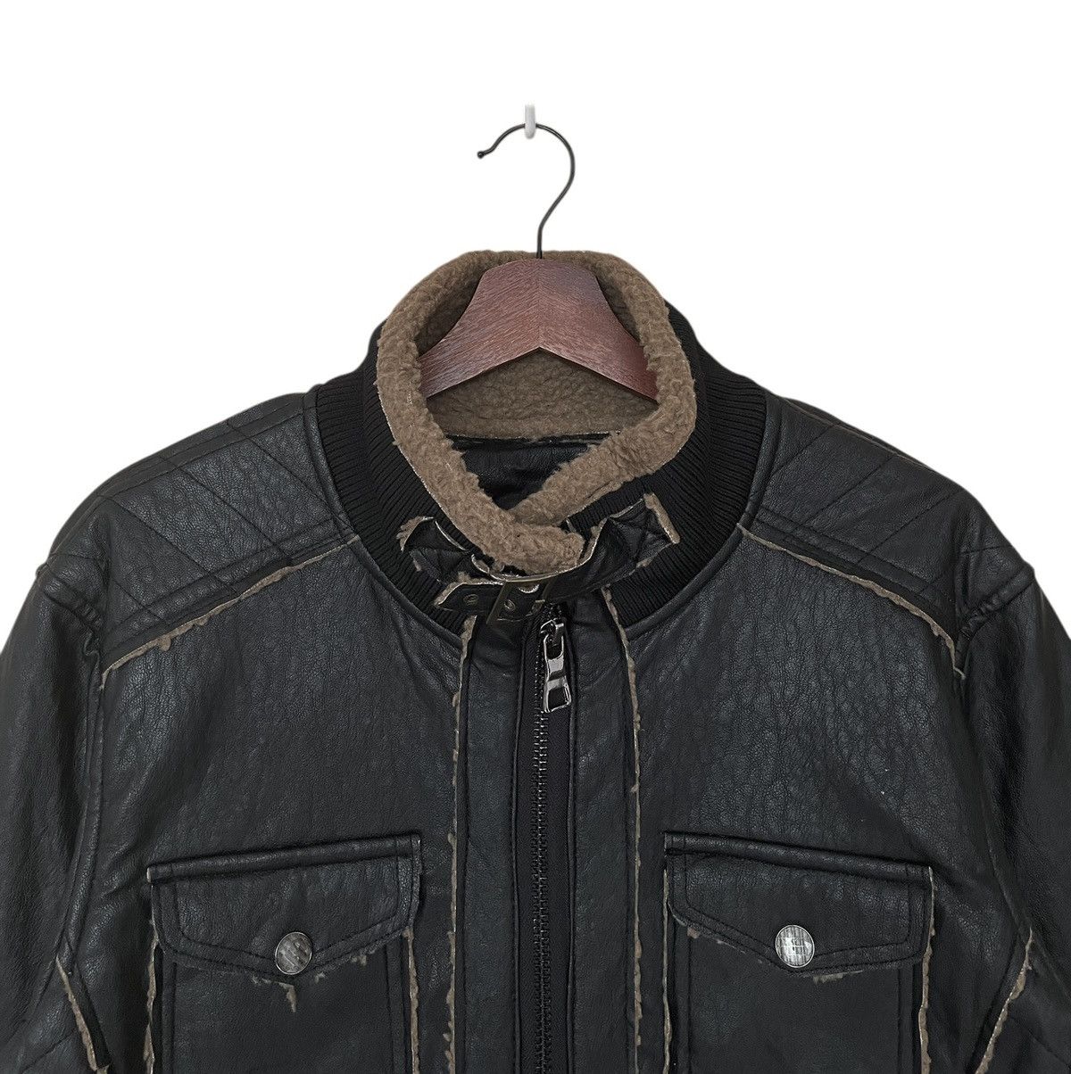 Vintage Vintage Fur Leather Jacket 1990s Size US L / EU 52-54 / 3 - 8 Thumbnail