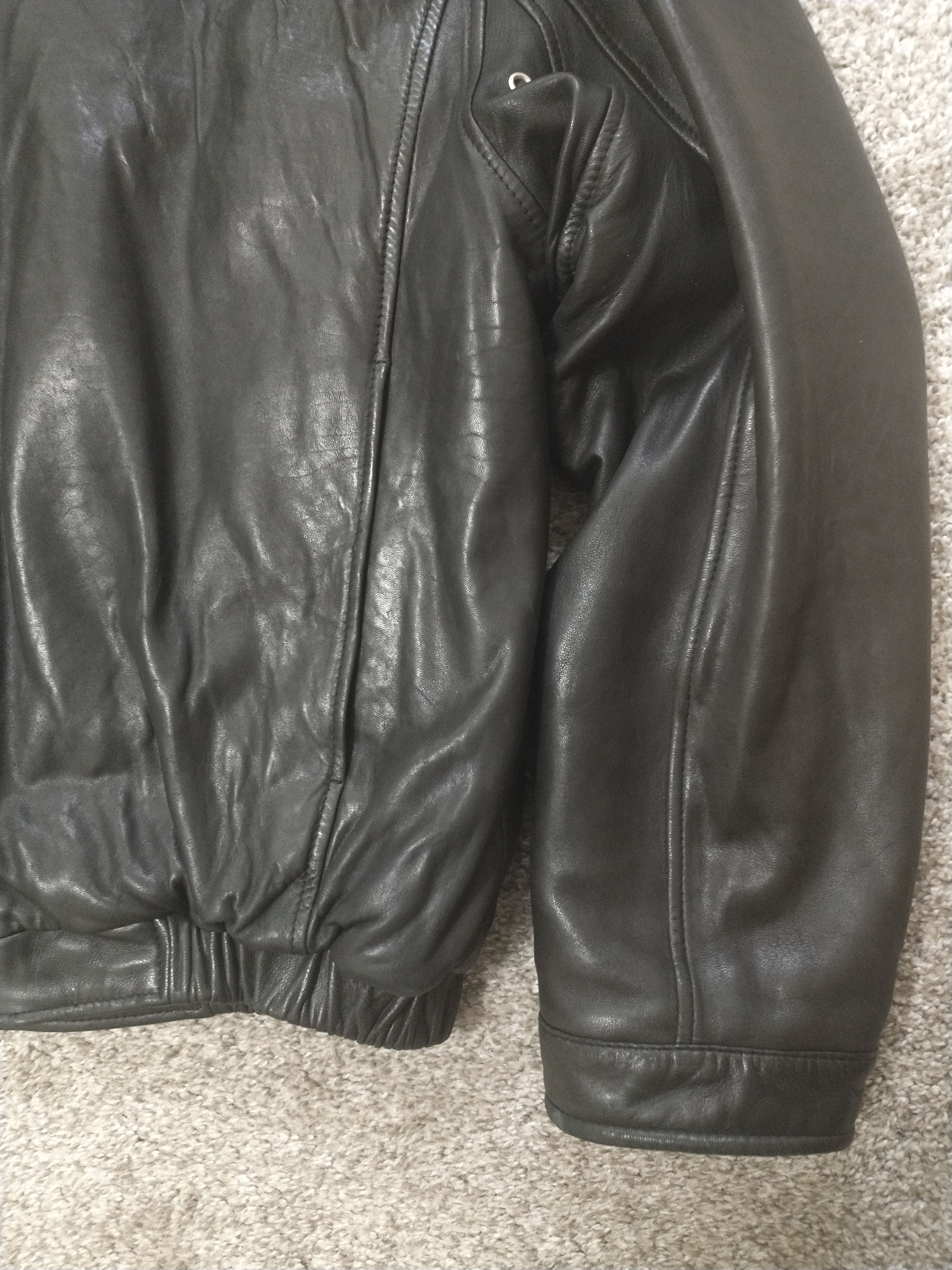 Andrew Marc Andrew Marc Additions 44R Black Leather Bomber Jacket Size US L / EU 52-54 / 3 - 8 Thumbnail