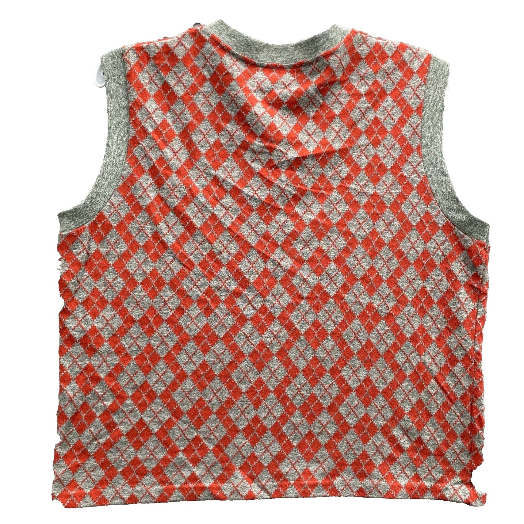 Vintage VTG Contoure International Sweater Vest Large Orange Argyle Preppy 60s 70s USA Size US L / EU 52-54 / 3 - 2 Thumbnail