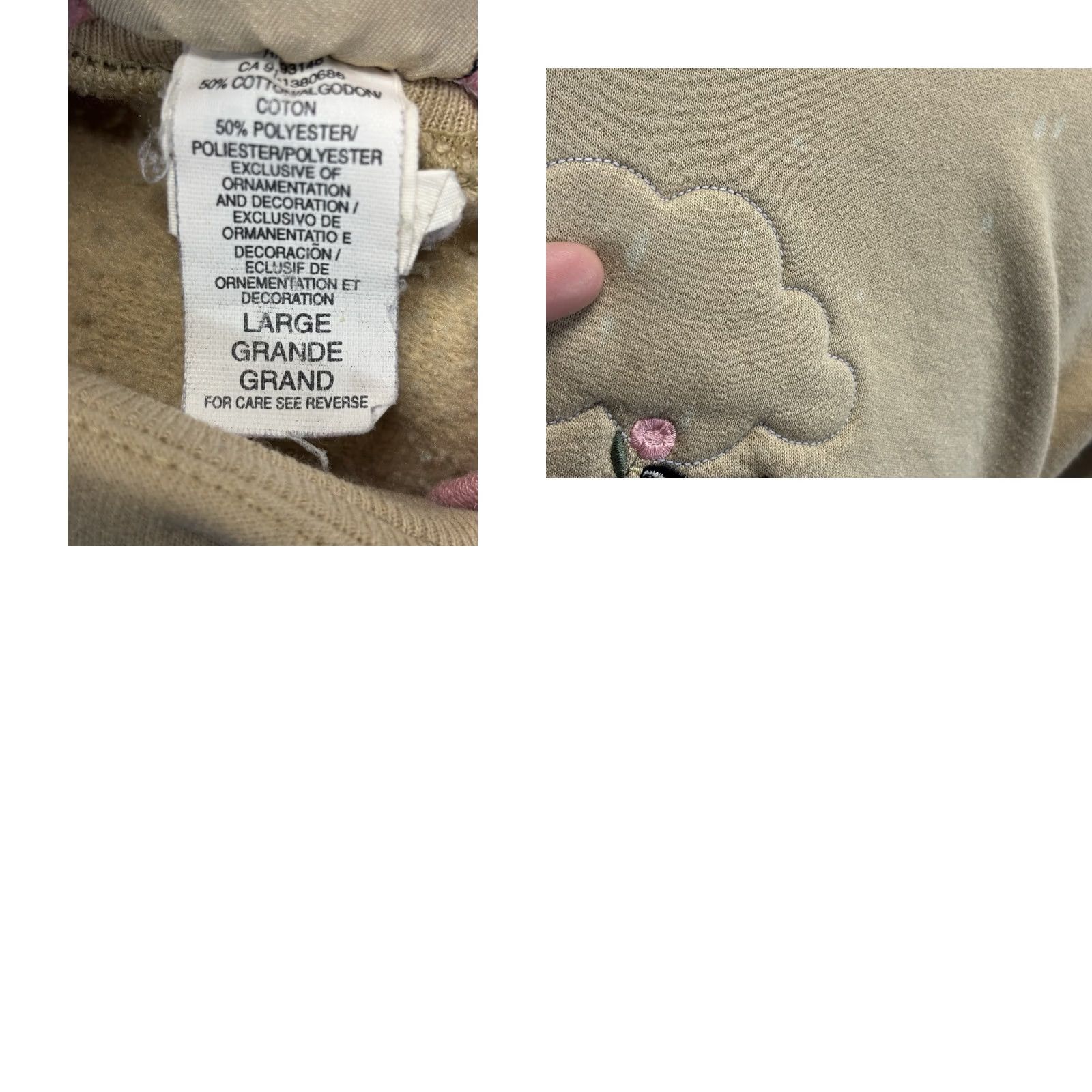 Vintage VINTAGE Morning Sun Sweatshirt Women’s L Beige Embroidered Birds Cottage Core Grandma Pullover Long Sleeve Crew Neck Fabric Cotton Blend Polyester Size L / US 10 / IT 46 - 8 Thumbnail