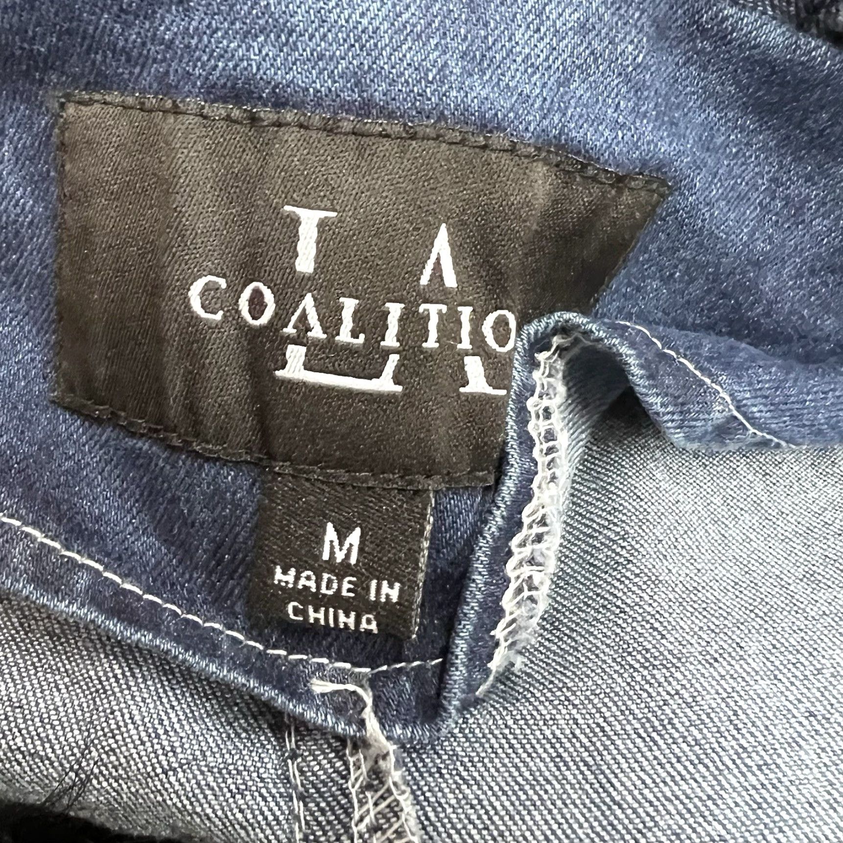 Denime La Coalition Denim Step Button Faux Fur Jacket Women’s Size M Blue 90s Retro Classic Size M / US 6-8 / IT 42-44 - 6 Thumbnail
