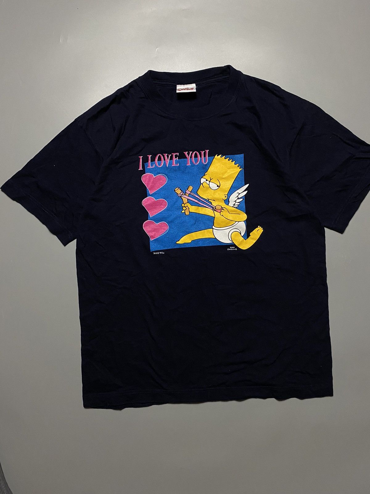 Fox Racing × The Simpsons × Vintage RARE! 1999 The Simpson Matt Groening “I Love You” t-shirt Size US M / EU 48-50 / 2 - 1 Thumbnail