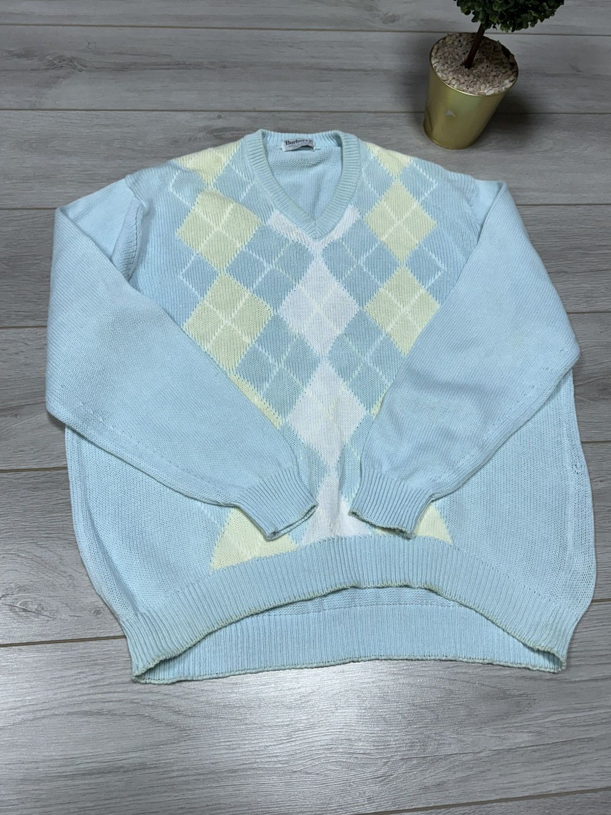 Burberry Burberry vintage knitted patterns sweater England vintage Size US XL / EU 56 / 4 - 8 Thumbnail