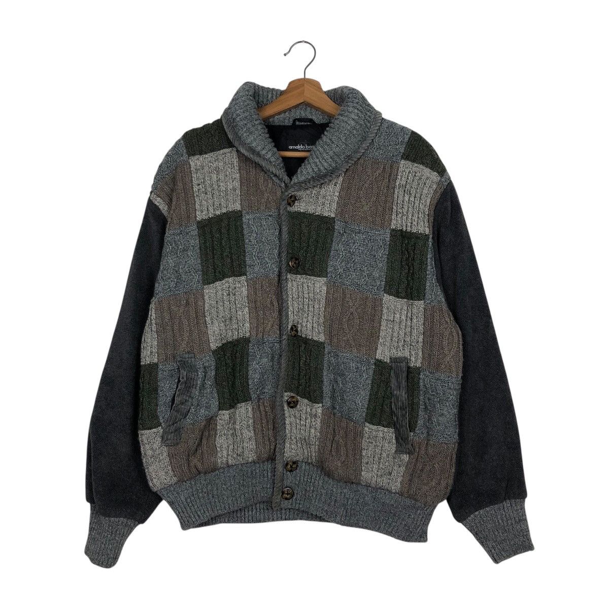 Japanese Brand 📌Bomber Jacket Knit Double Collar Arnold Bassini Navajo Size US M / EU 48-50 / 2 - 2 Thumbnail