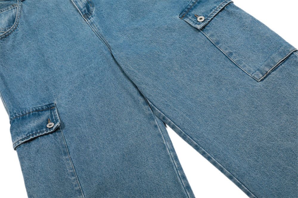 Jean Men's loose straight leg high street pocket cargo jeans Size US 32 / EU 48 - 5 Thumbnail